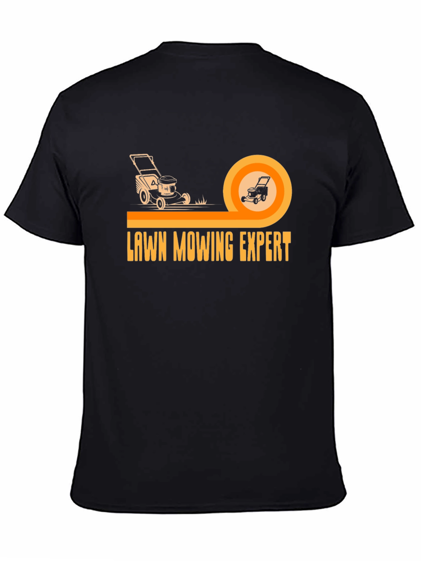 Lawn Mowing Expert Graphic Tee - Black Cotton T-Shirt