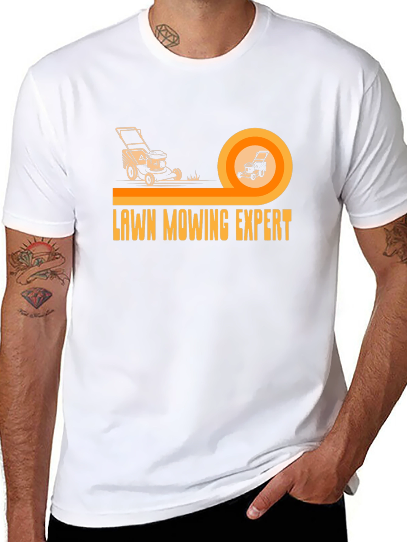 Lawn Mowing Expert Graphic Tee - Black Cotton T-Shirt