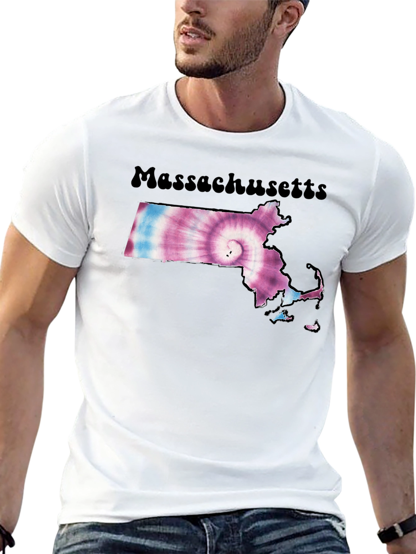 Massachusetts Tie-Dye State Map T-Shirt