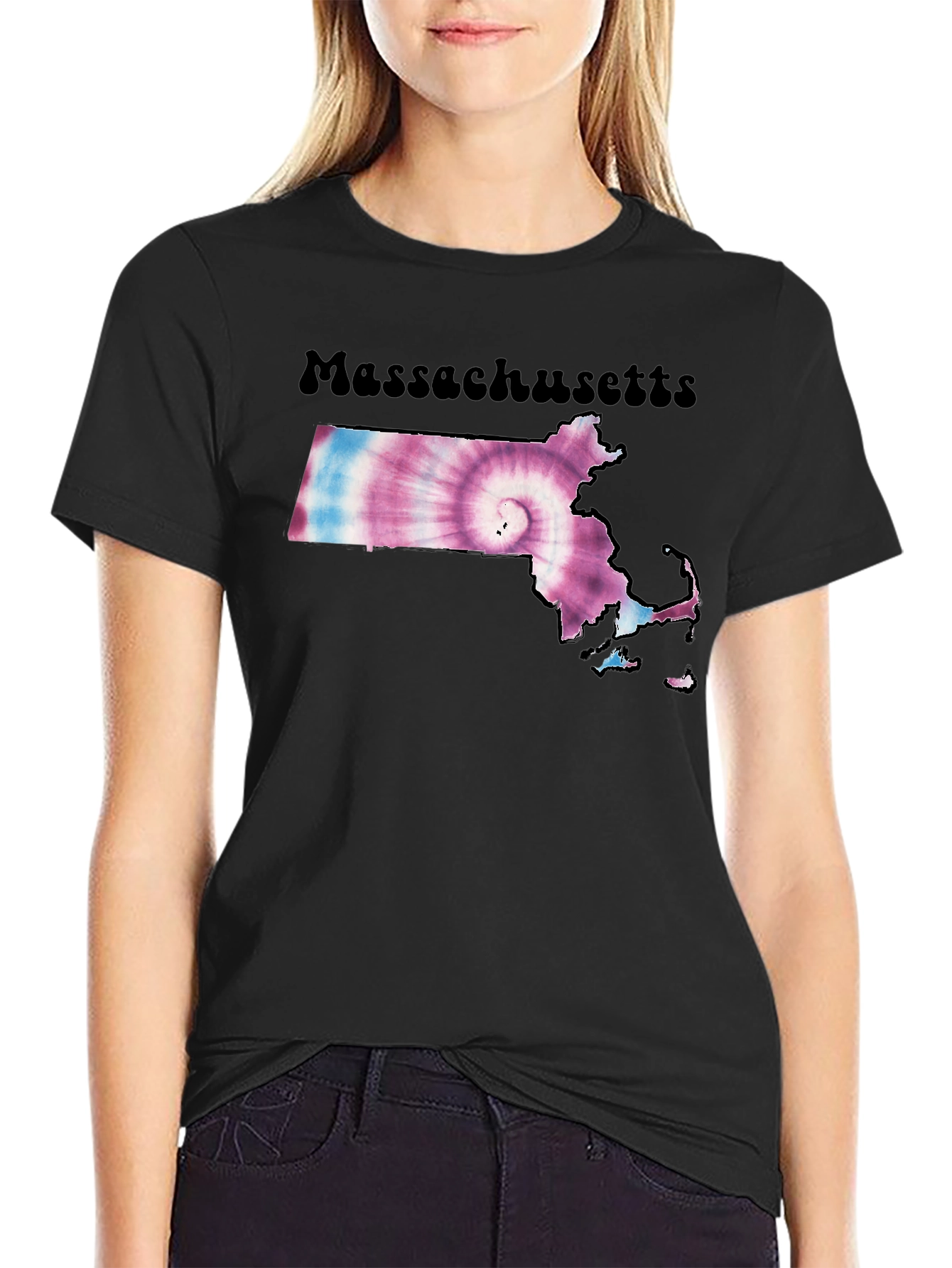 Massachusetts Tie-Dye State Map T-Shirt