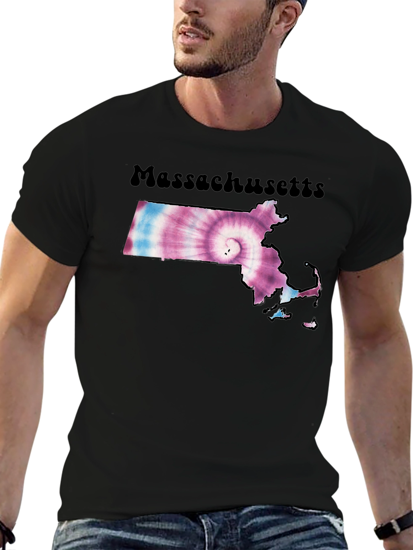 Massachusetts Tie-Dye State Map T-Shirt