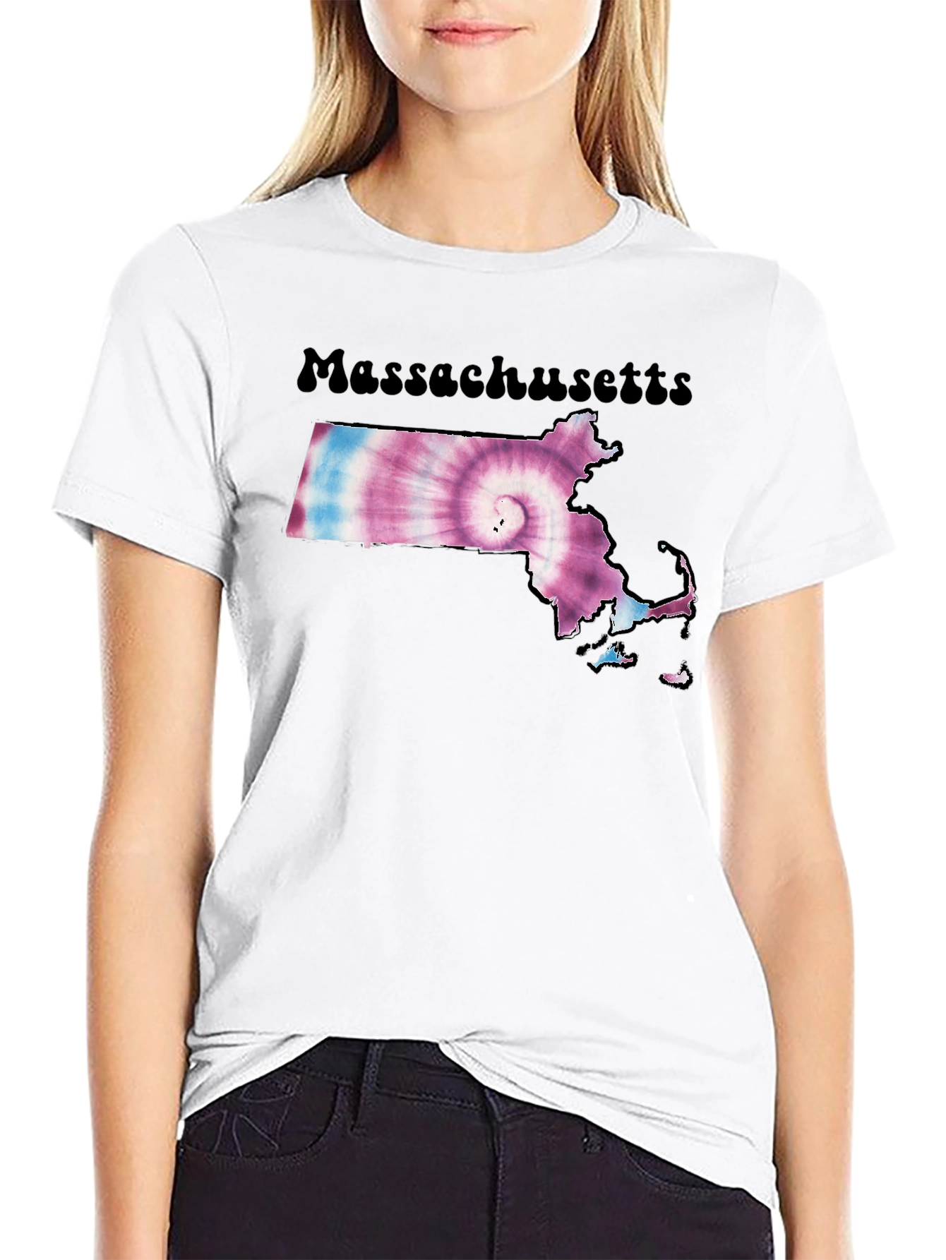 Massachusetts Tie-Dye State Map T-Shirt