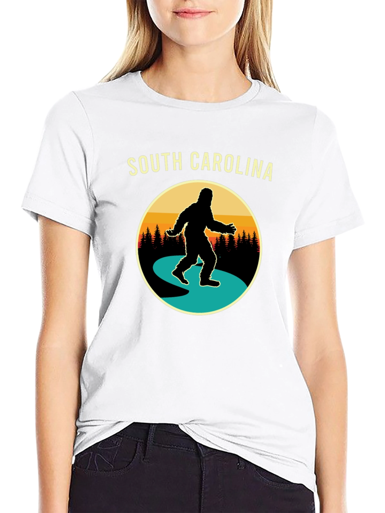 South Carolina Bigfoot T-Shirt -  Retro Sasquatch Tee