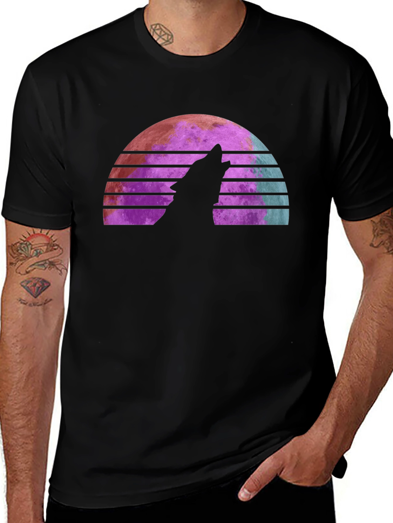 Retro Wolf Moon T-Shirt