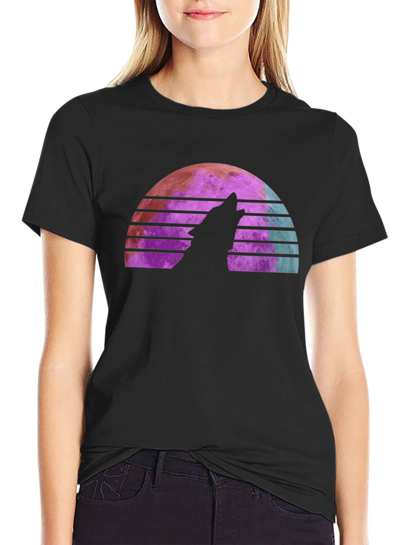 Retro Wolf Moon T-Shirt