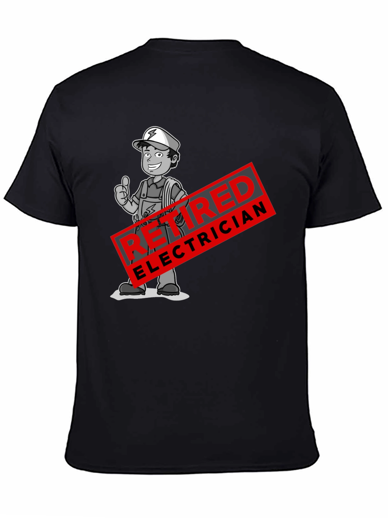 Retired Electrician Cartoon Graphic T-Shirt