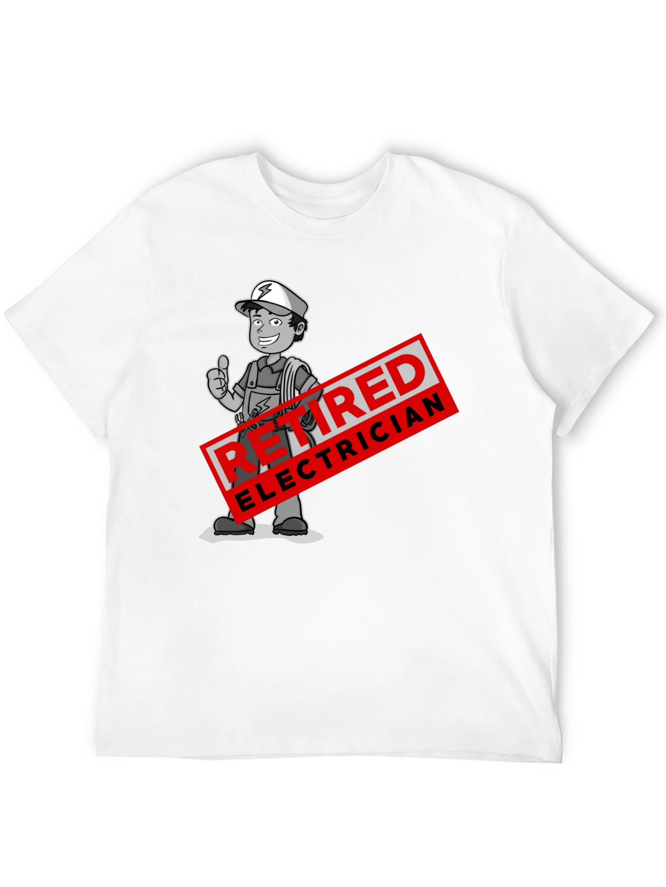 Retired Electrician Cartoon Graphic T-Shirt