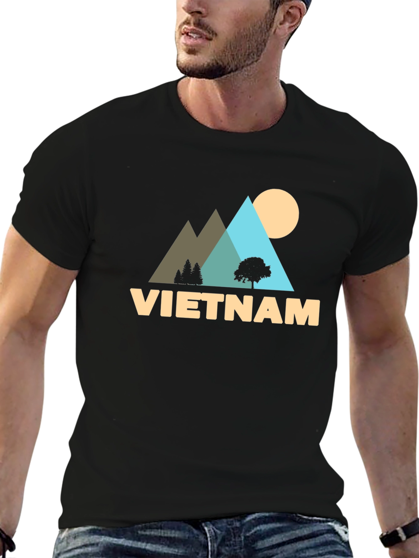 Vietnam Landscape Graphic Black T-Shirt