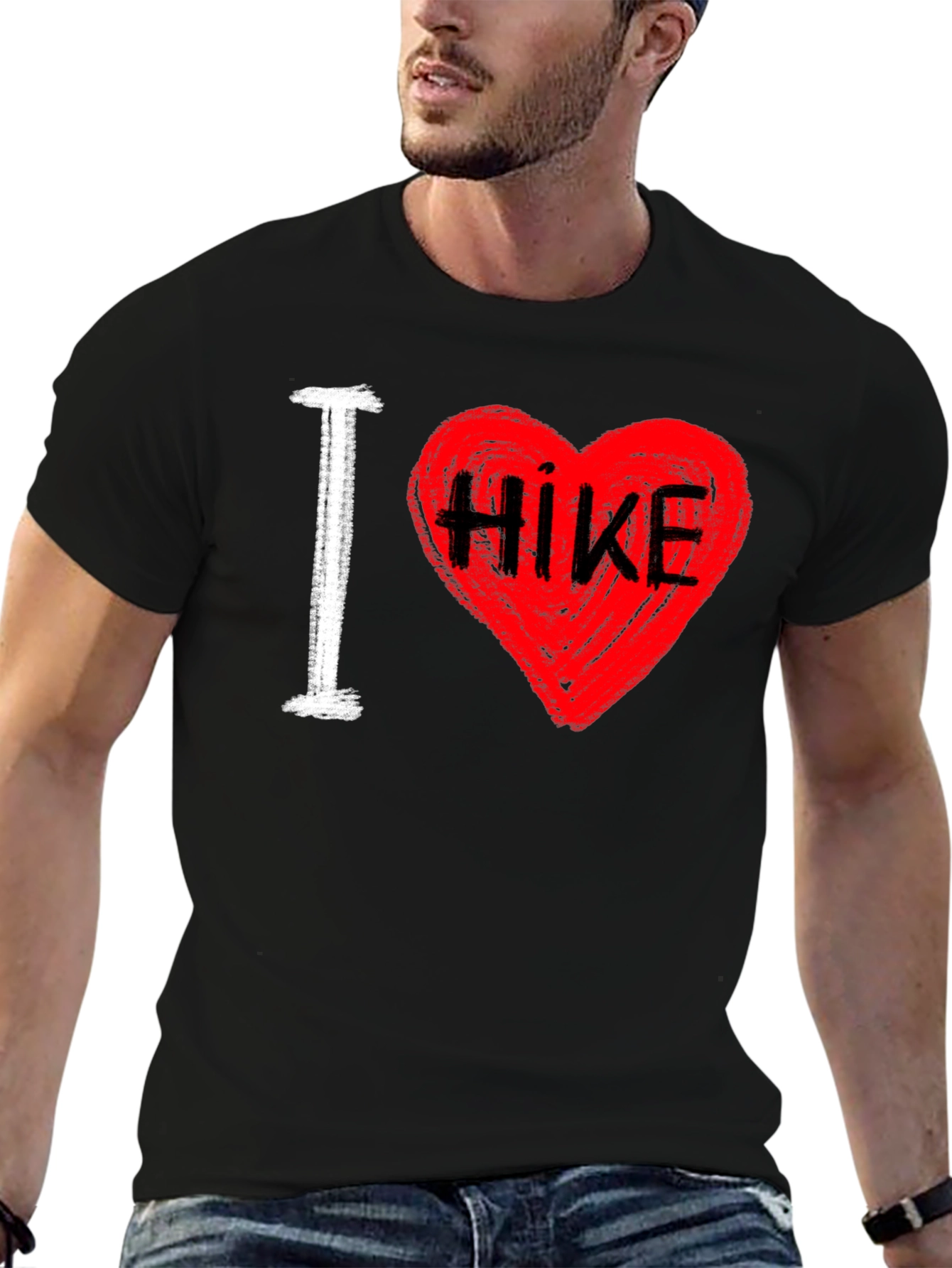 I Love Hiking T-Shirt - Heart Design