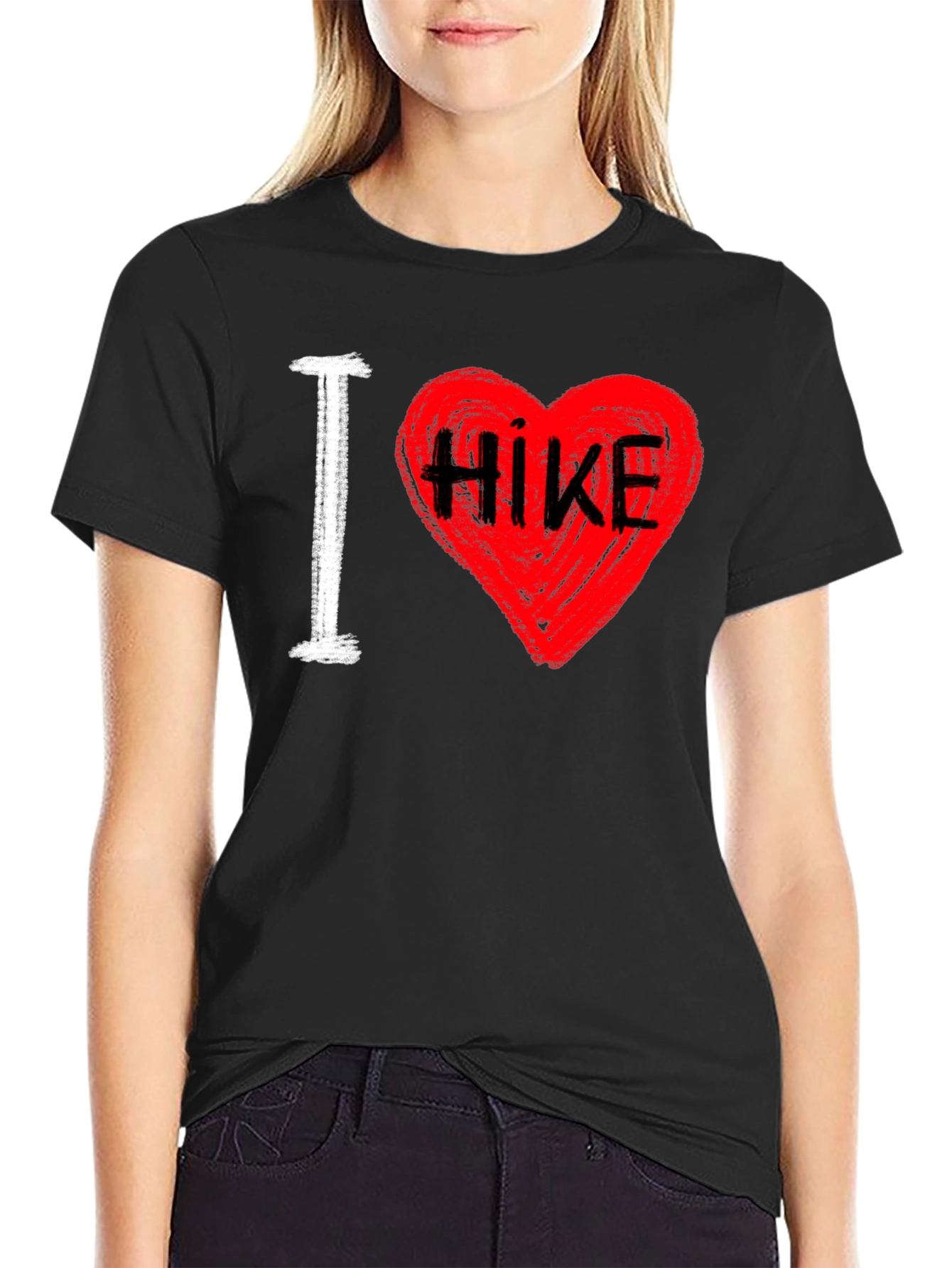 I Love Hiking T-Shirt - Heart Design
