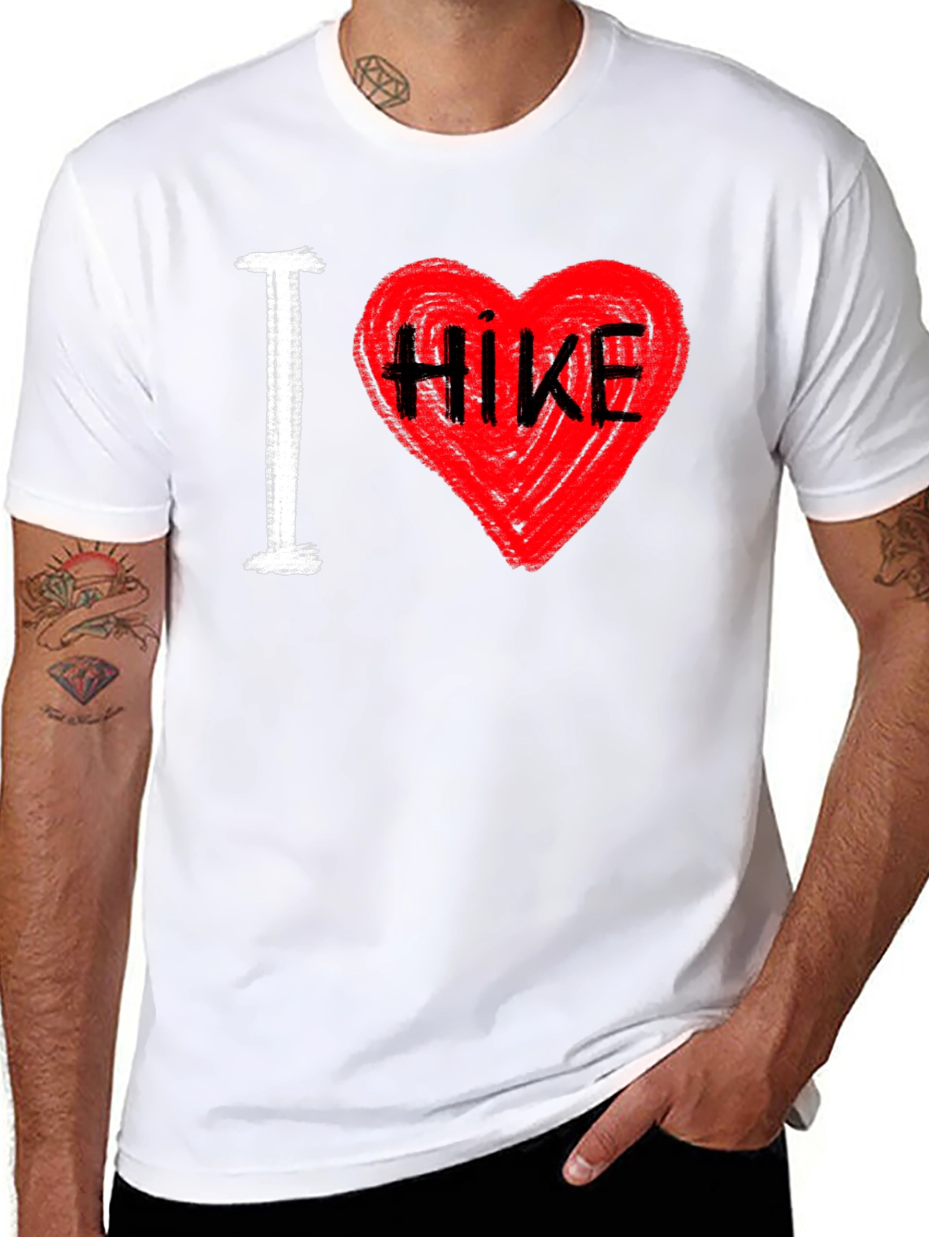 I Love Hiking T-Shirt - Heart Design