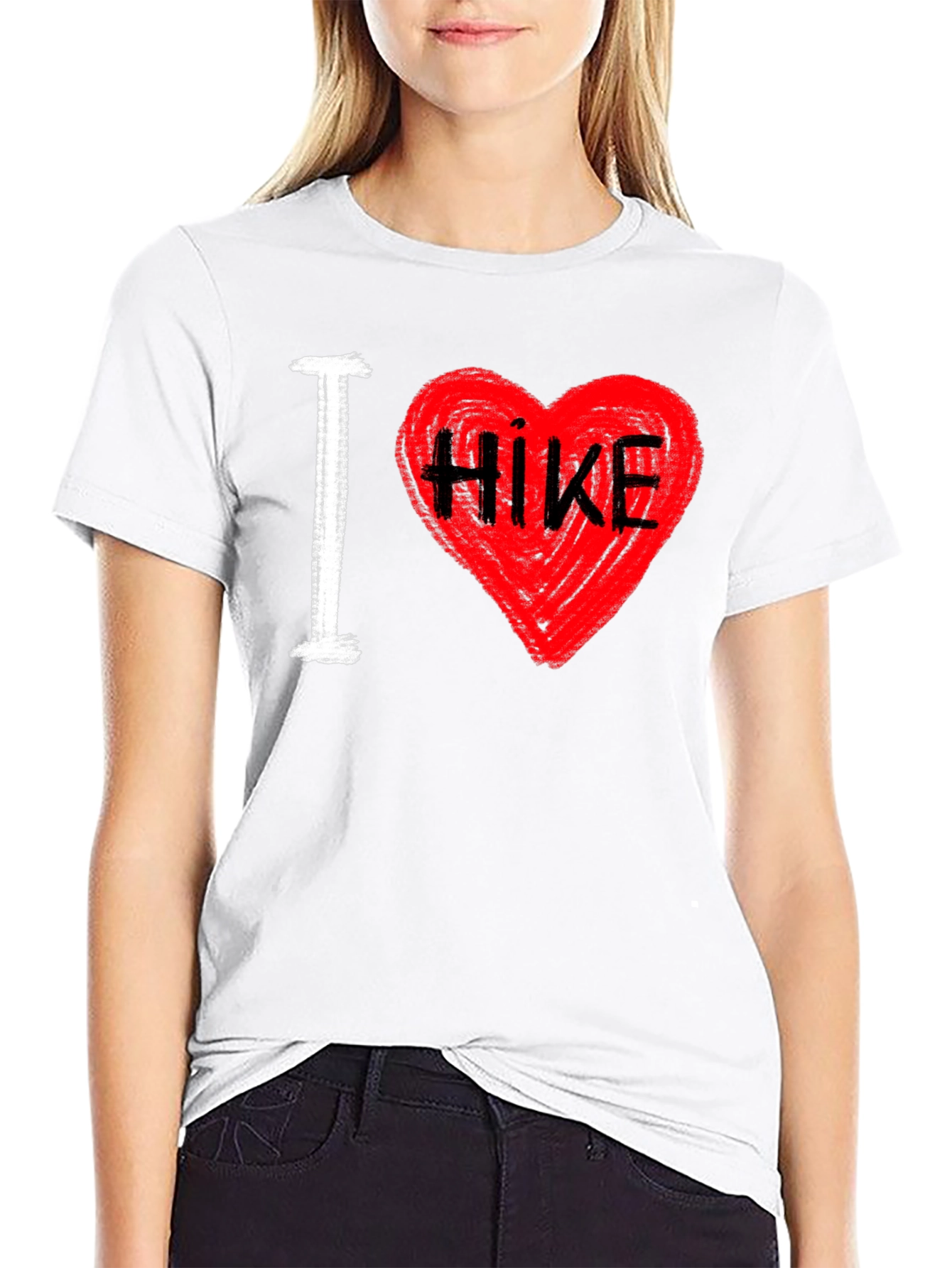 I Love Hiking T-Shirt - Heart Design