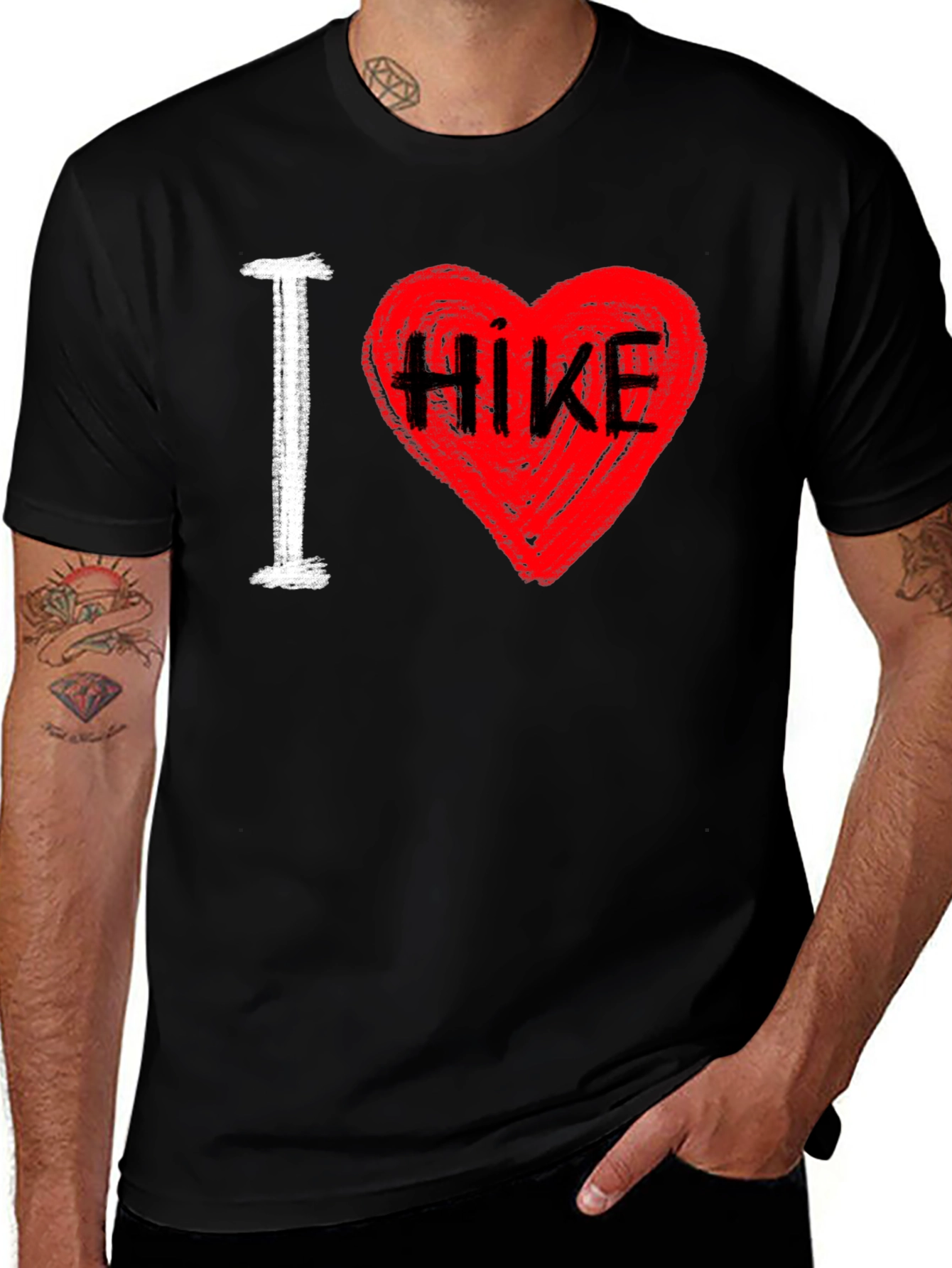 I Love Hiking T-Shirt - Heart Design