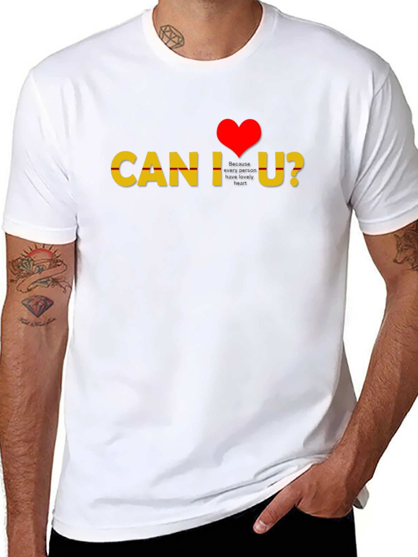 Can I Love You? Heart Graphic Tee - Black