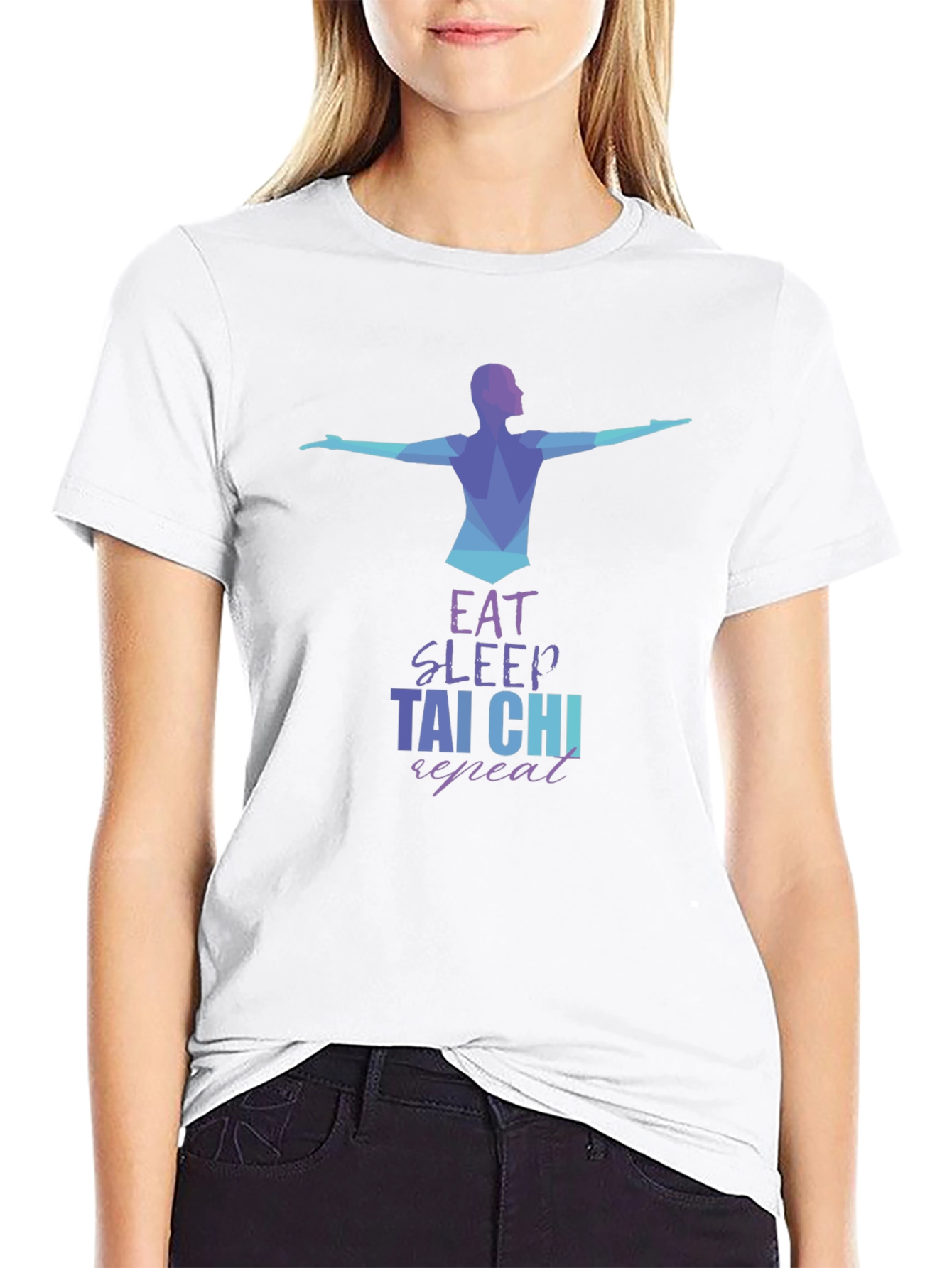 Eat Sleep Tai Chi Repeat Black T-Shirt