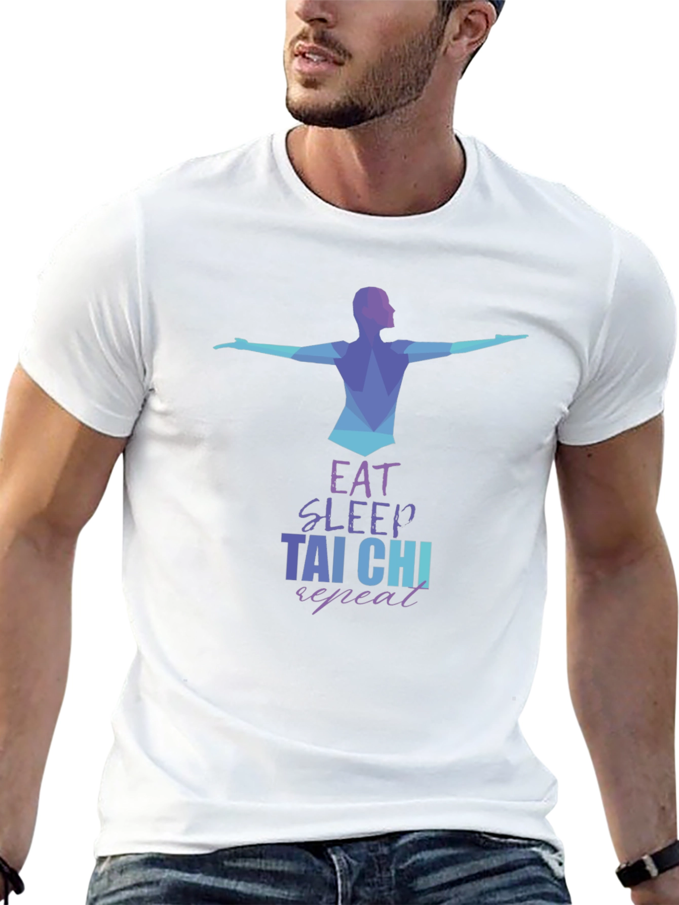Eat Sleep Tai Chi Repeat Black T-Shirt