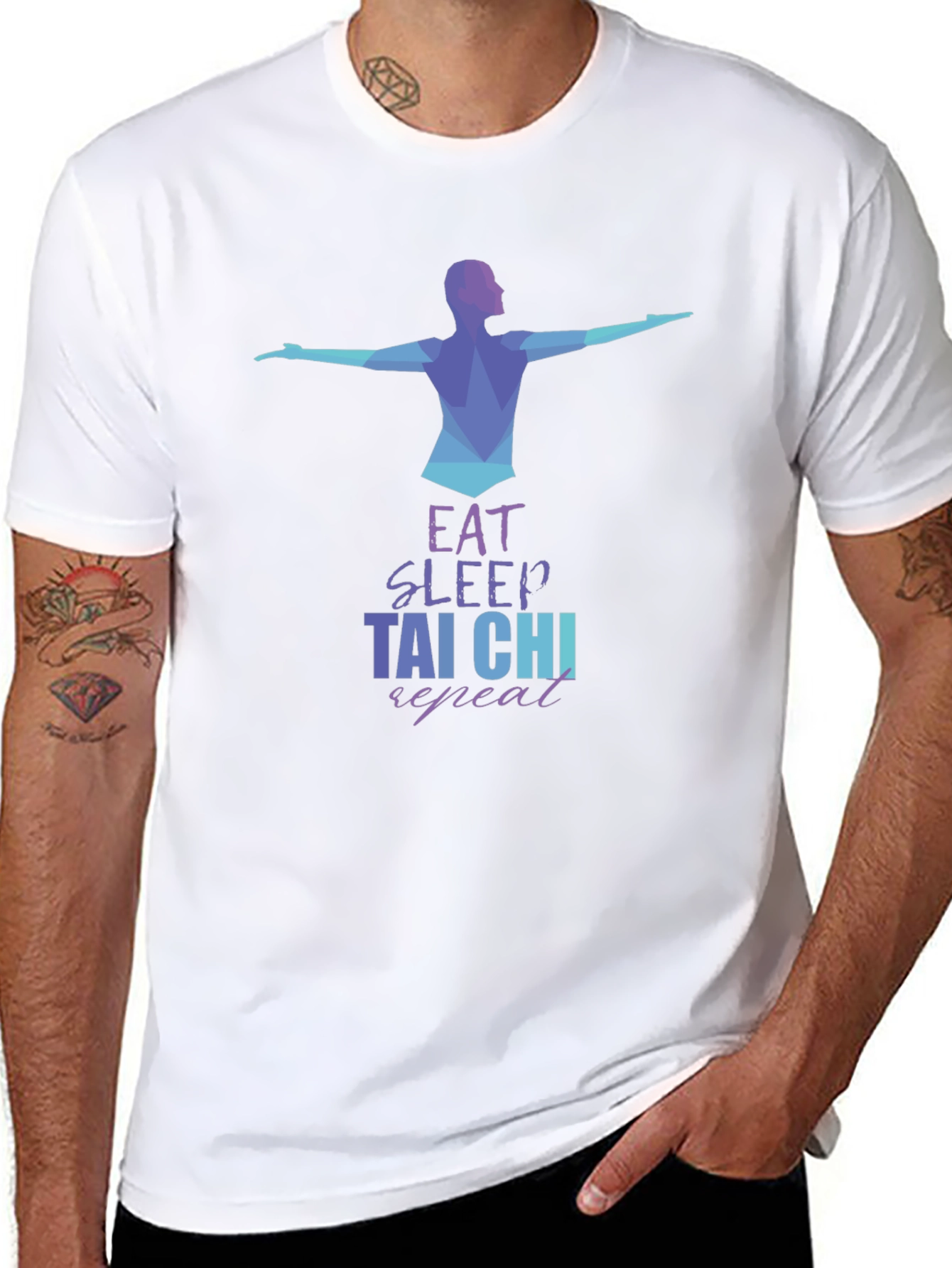 Eat Sleep Tai Chi Repeat Black T-Shirt