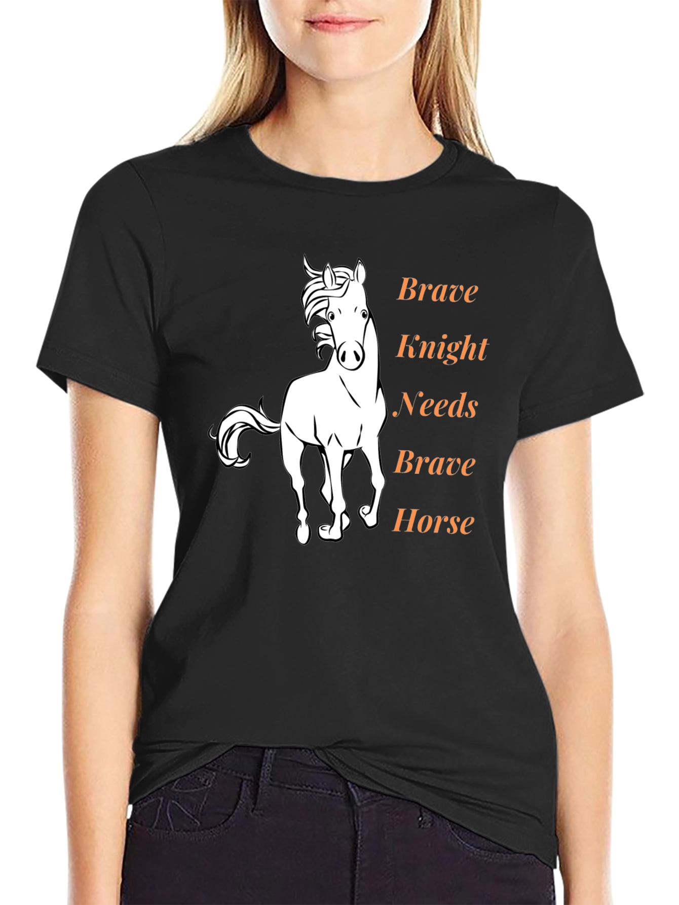 Brave Knight Needs Brave Horse Graphic Tee