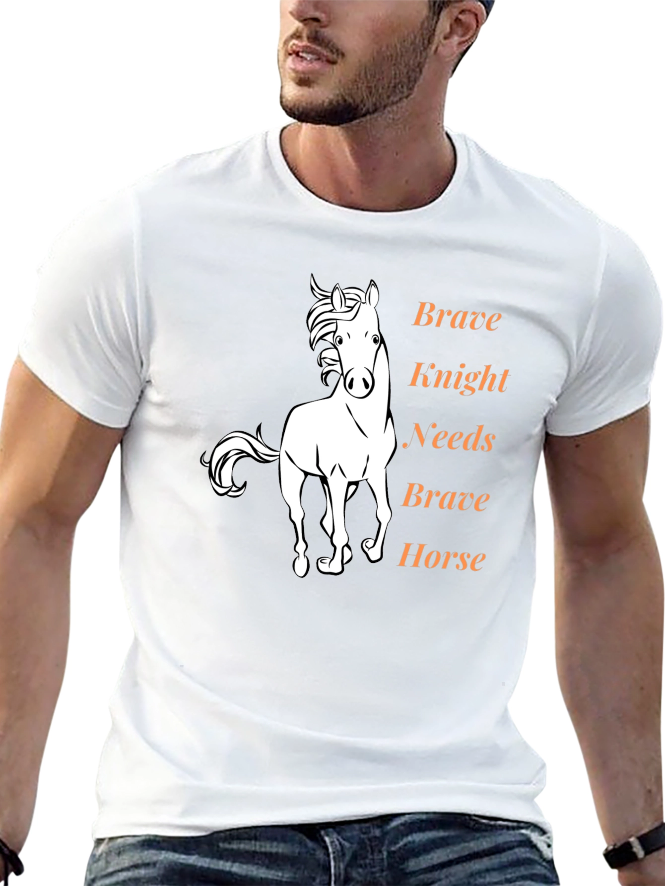 Brave Knight Needs Brave Horse Graphic Tee
