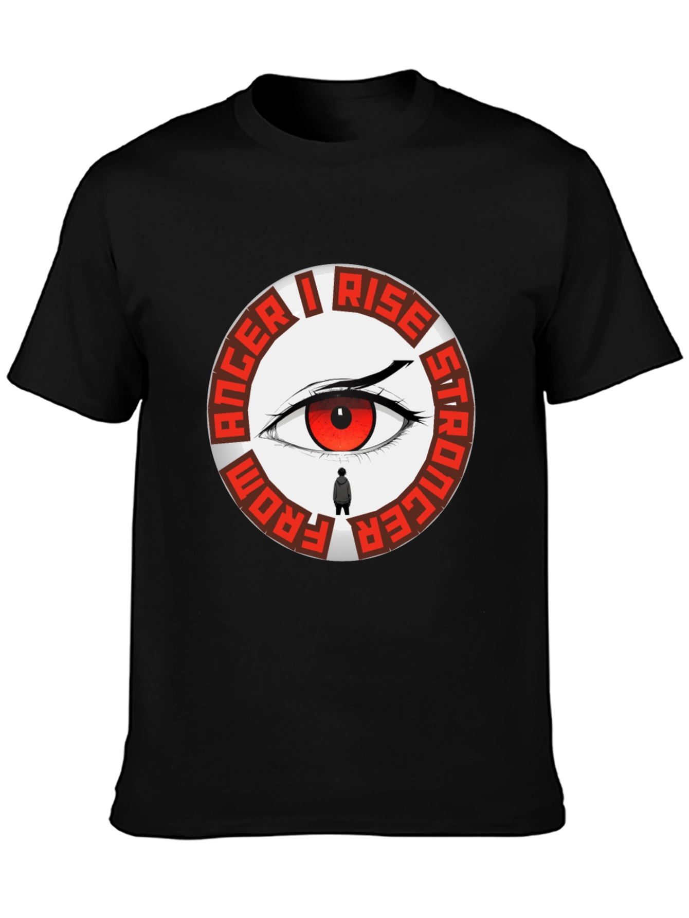 Anger I Rise Stronger Eye Graphic Tee - Black