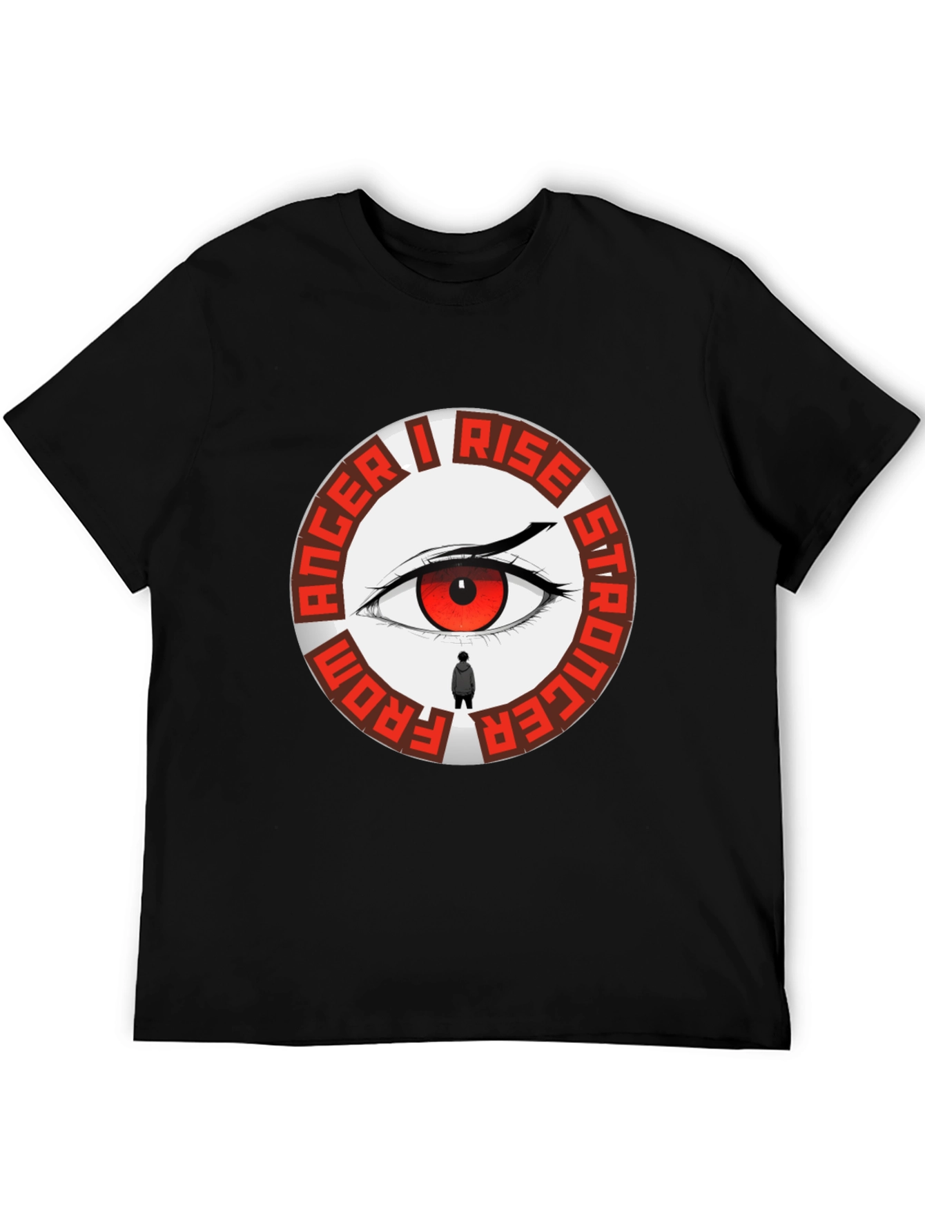 Anger I Rise Stronger Eye Graphic Tee - Black
