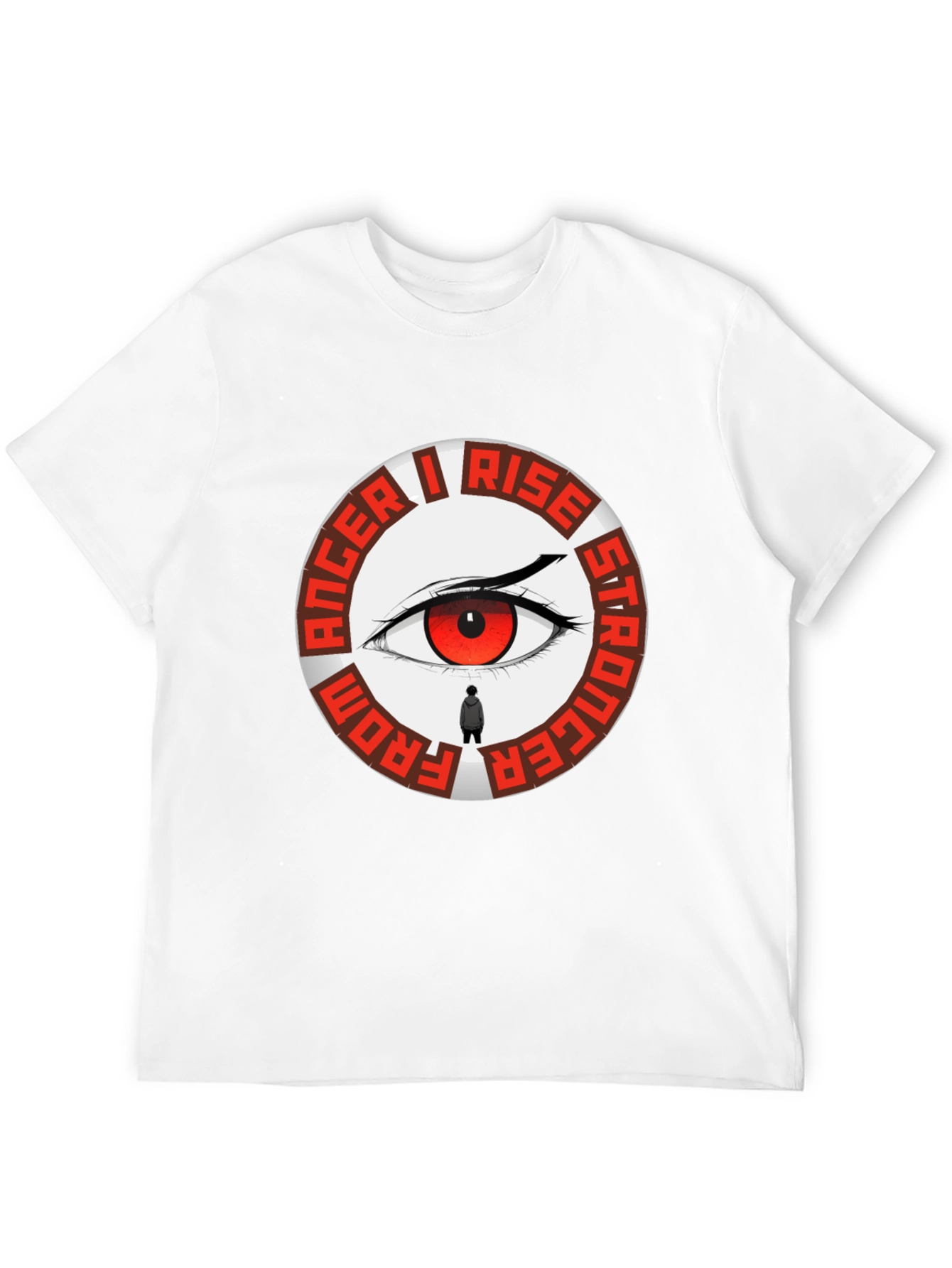 Anger I Rise Stronger Eye Graphic Tee - Black