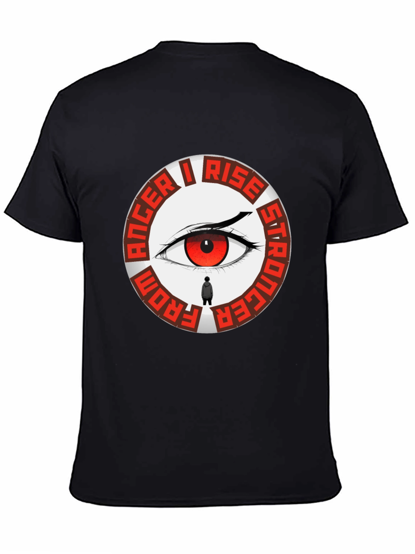Anger I Rise Stronger Eye Graphic Tee - Black