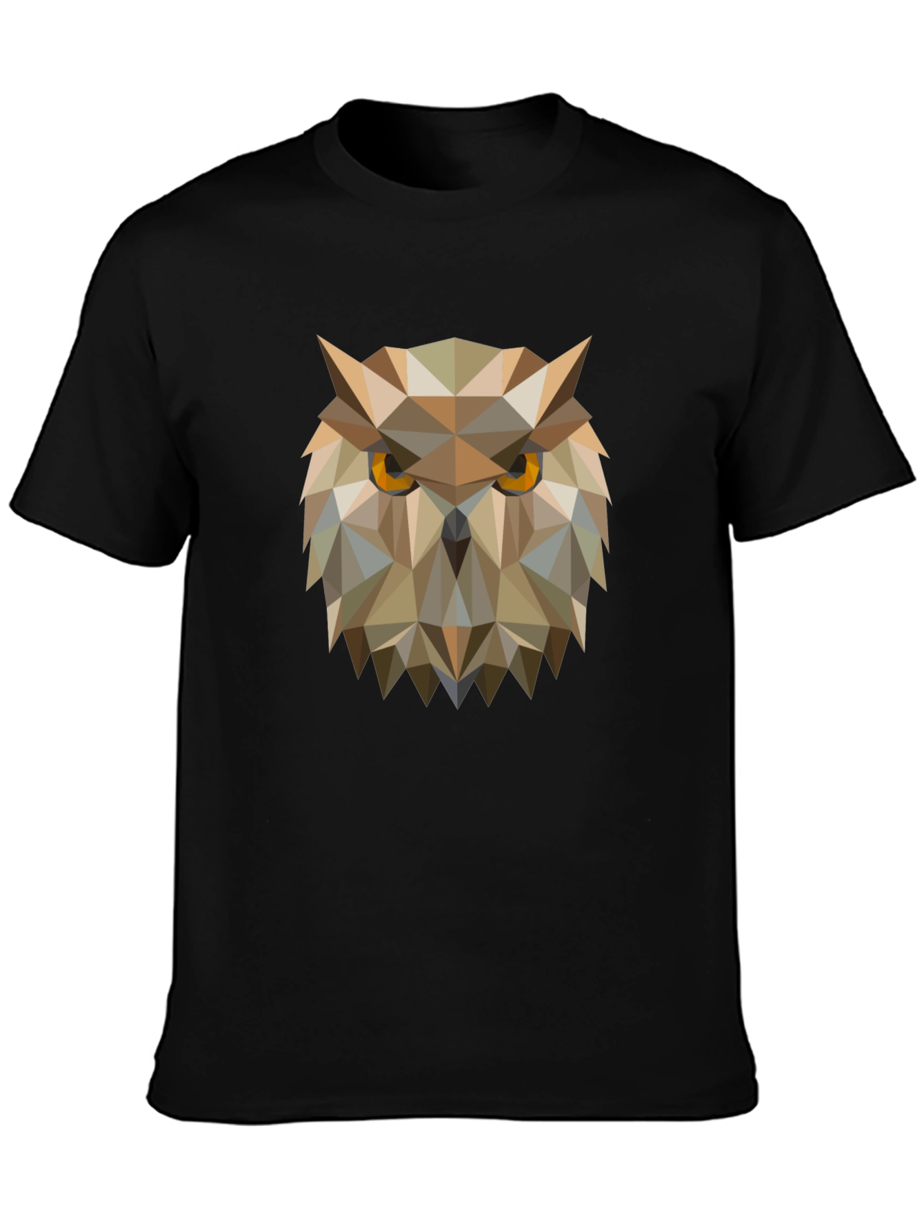 Geometric Owl Graphic Tee - Mens Black T-Shirt