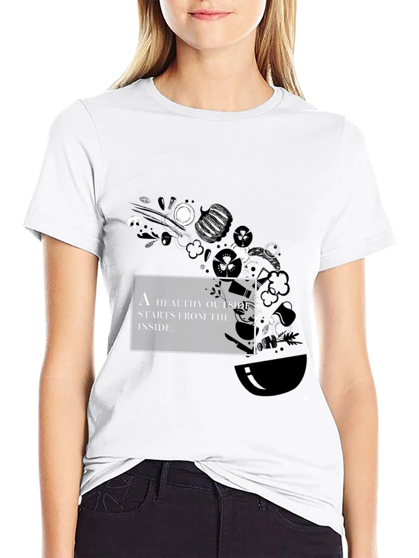 Healthy Outside Inside Graphic Tee - Black