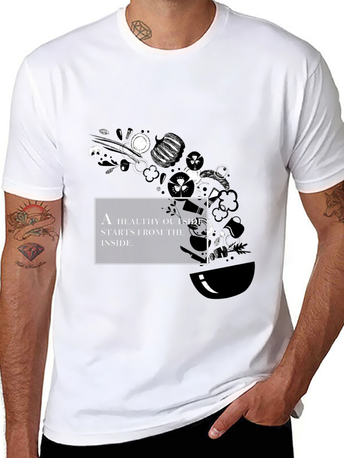 Healthy Outside Inside Graphic Tee - Black