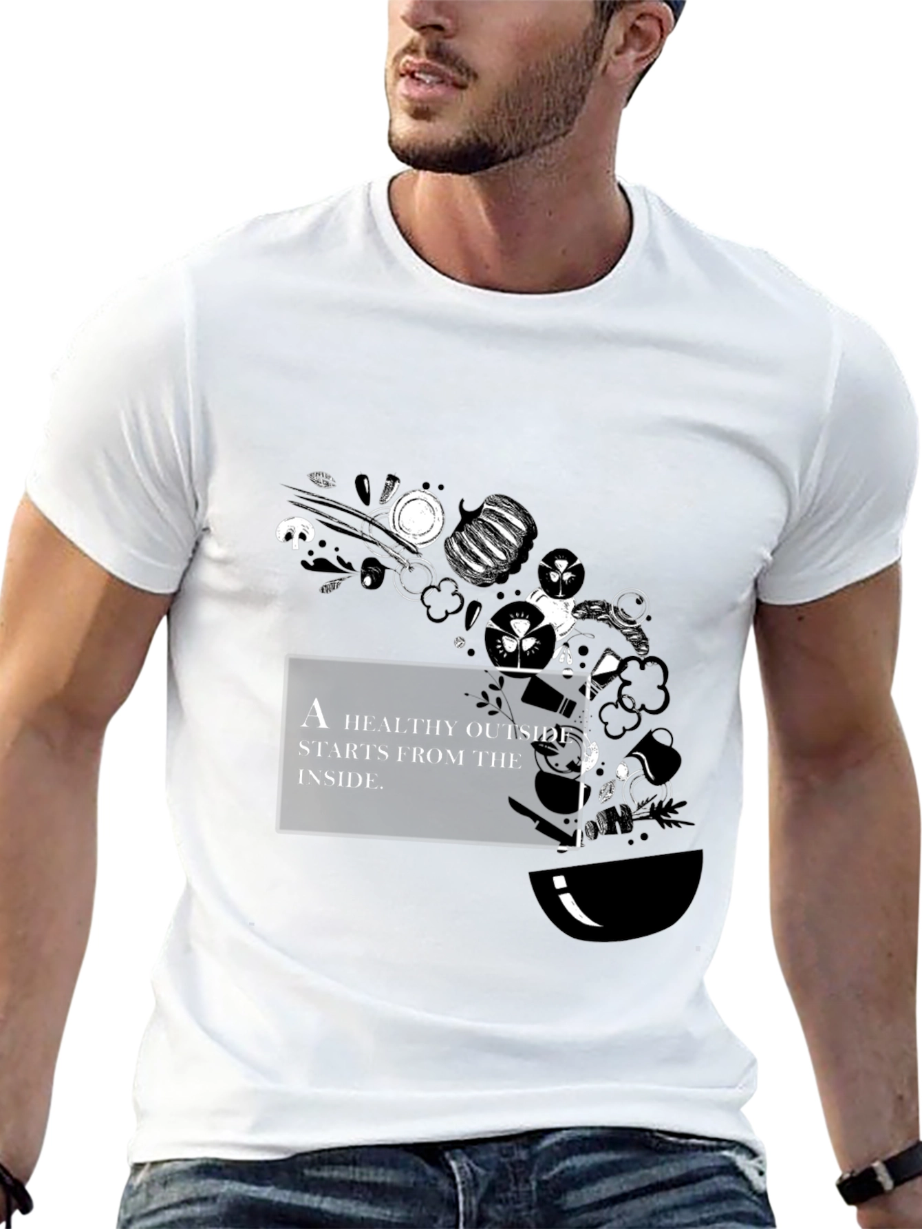 Healthy Outside Inside Graphic Tee - Black