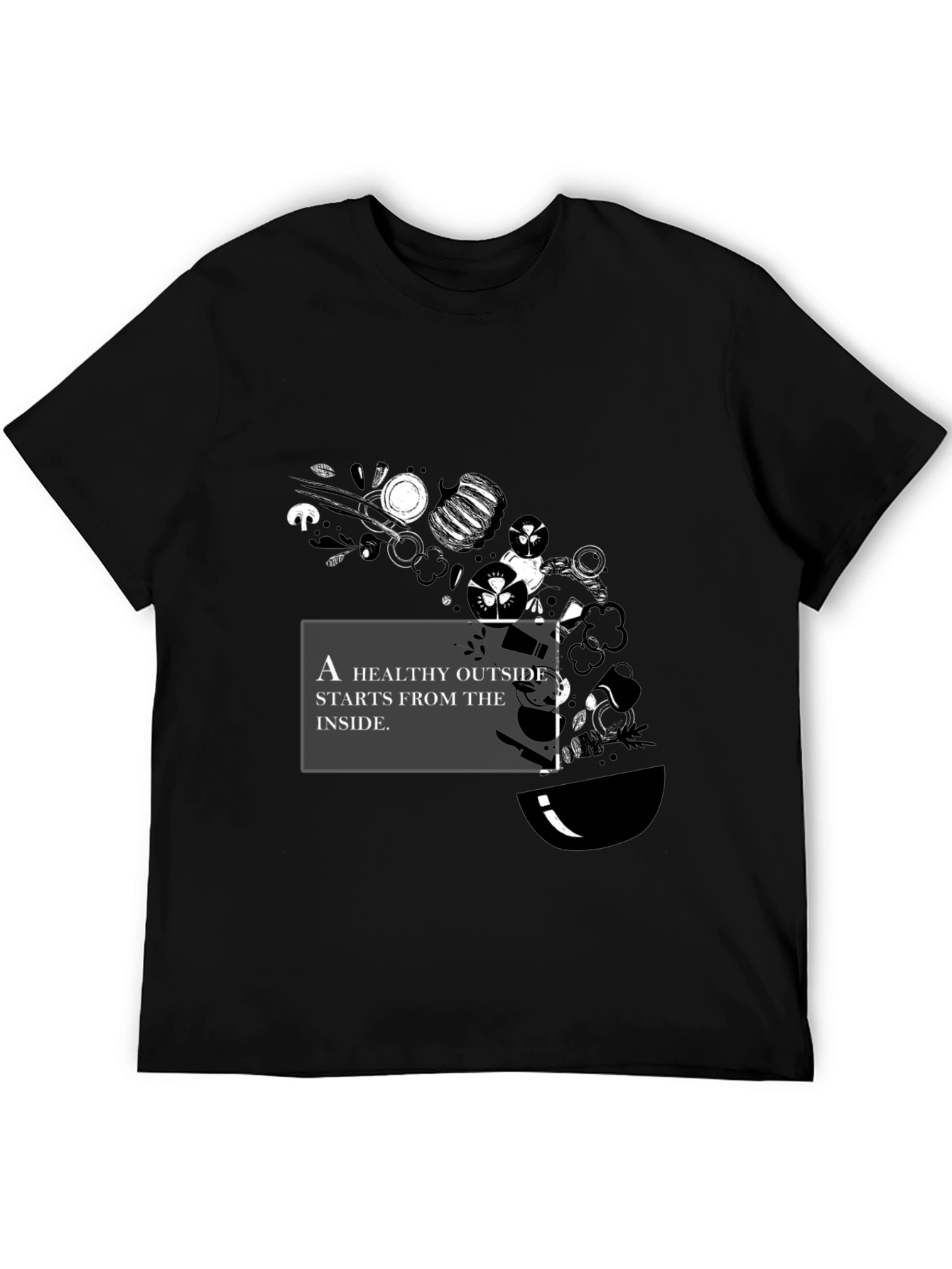 Healthy Outside Inside Graphic Tee - Black