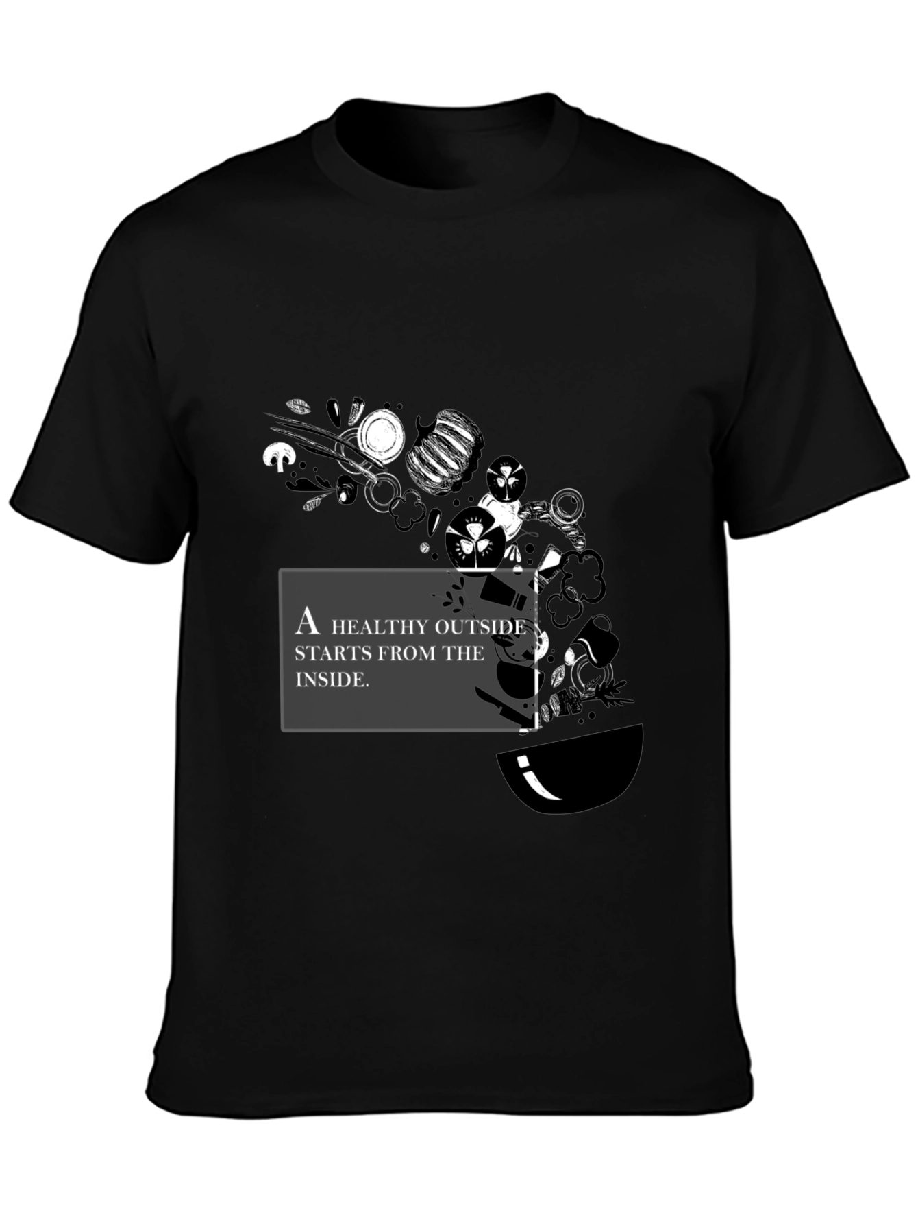 Healthy Outside Inside Graphic Tee - Black