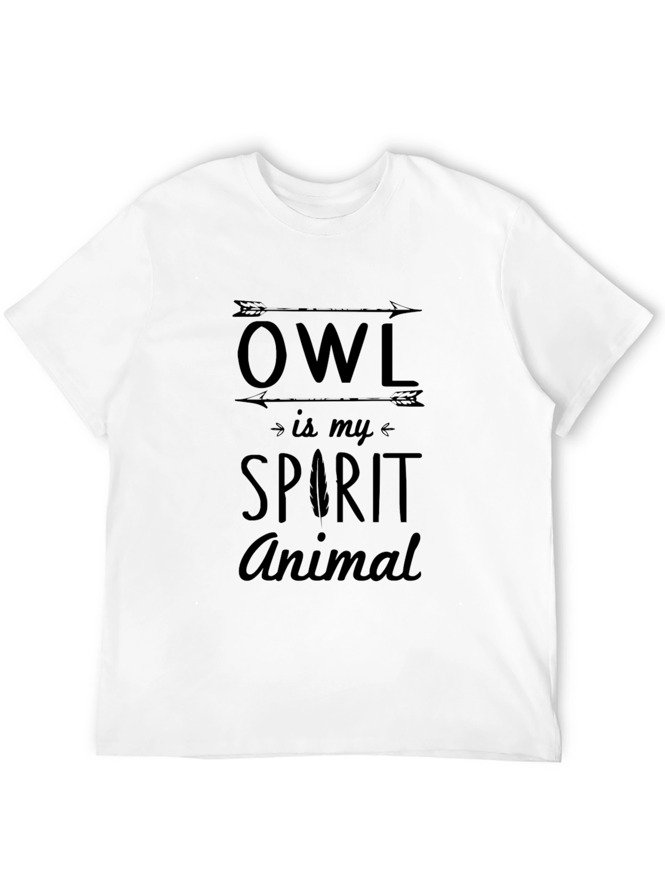 Owl is My Spirit Animal Graphic Tee - Black