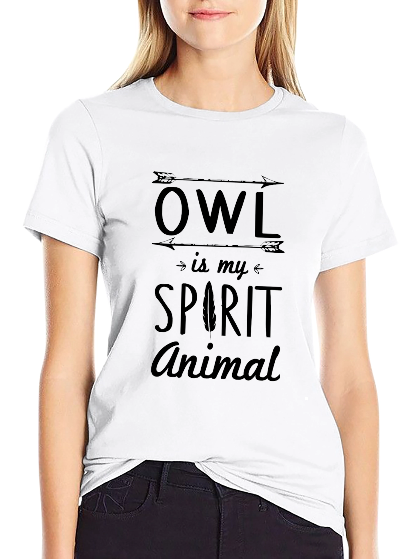Owl is My Spirit Animal Graphic Tee - Black