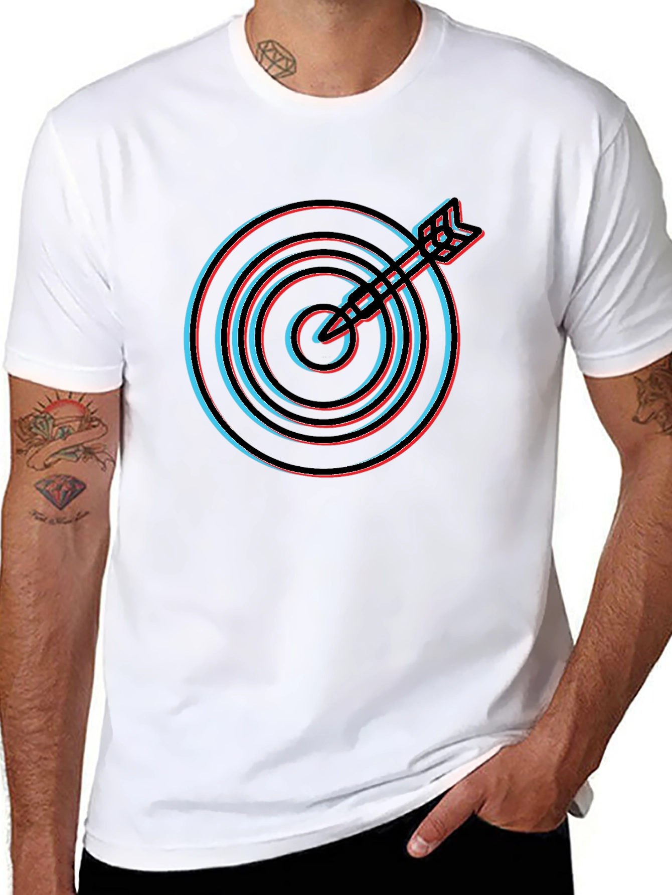 Target Graphic Tee - Mens Black Crew Neck