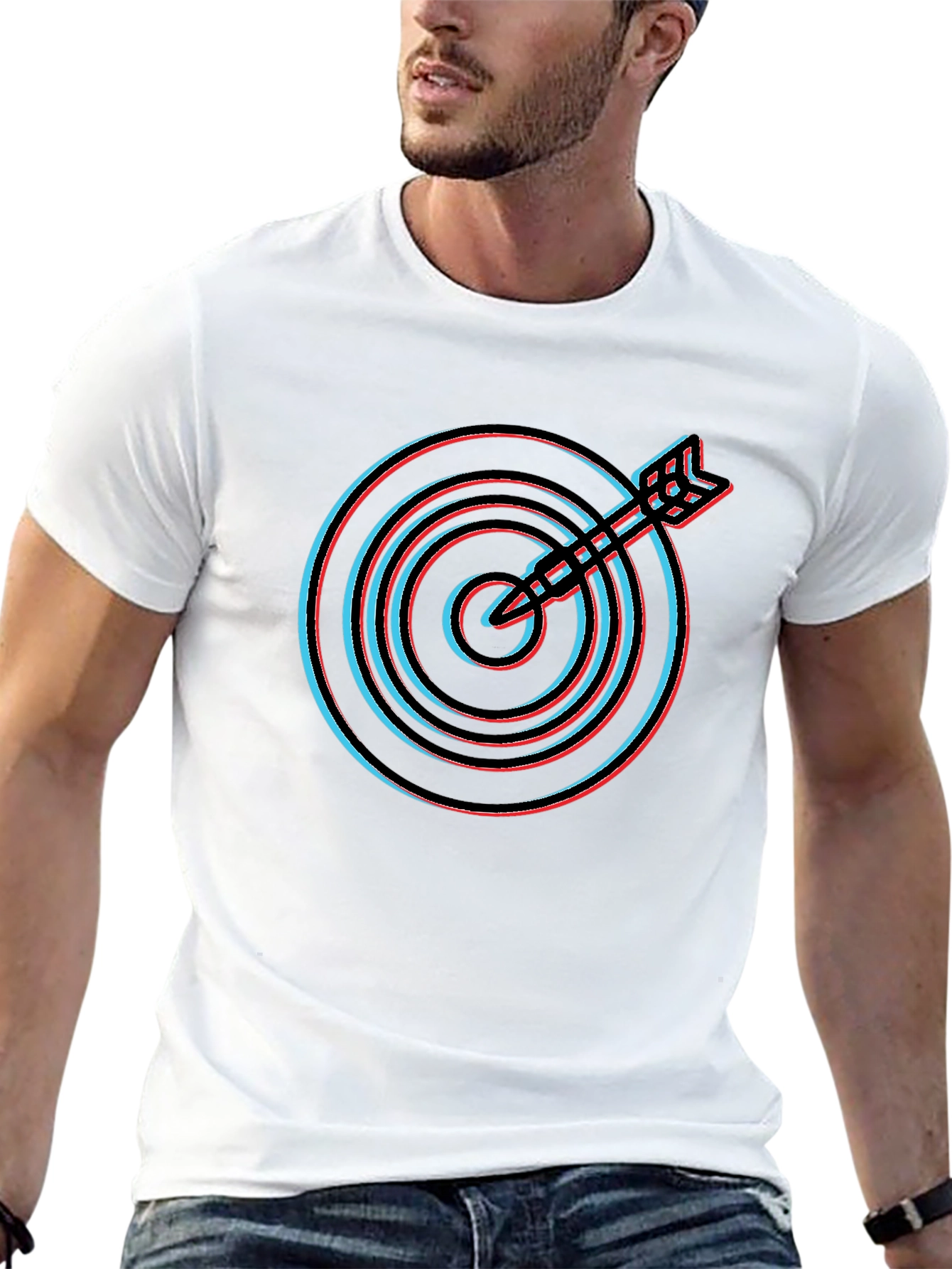 Target Graphic Tee - Mens Black Crew Neck