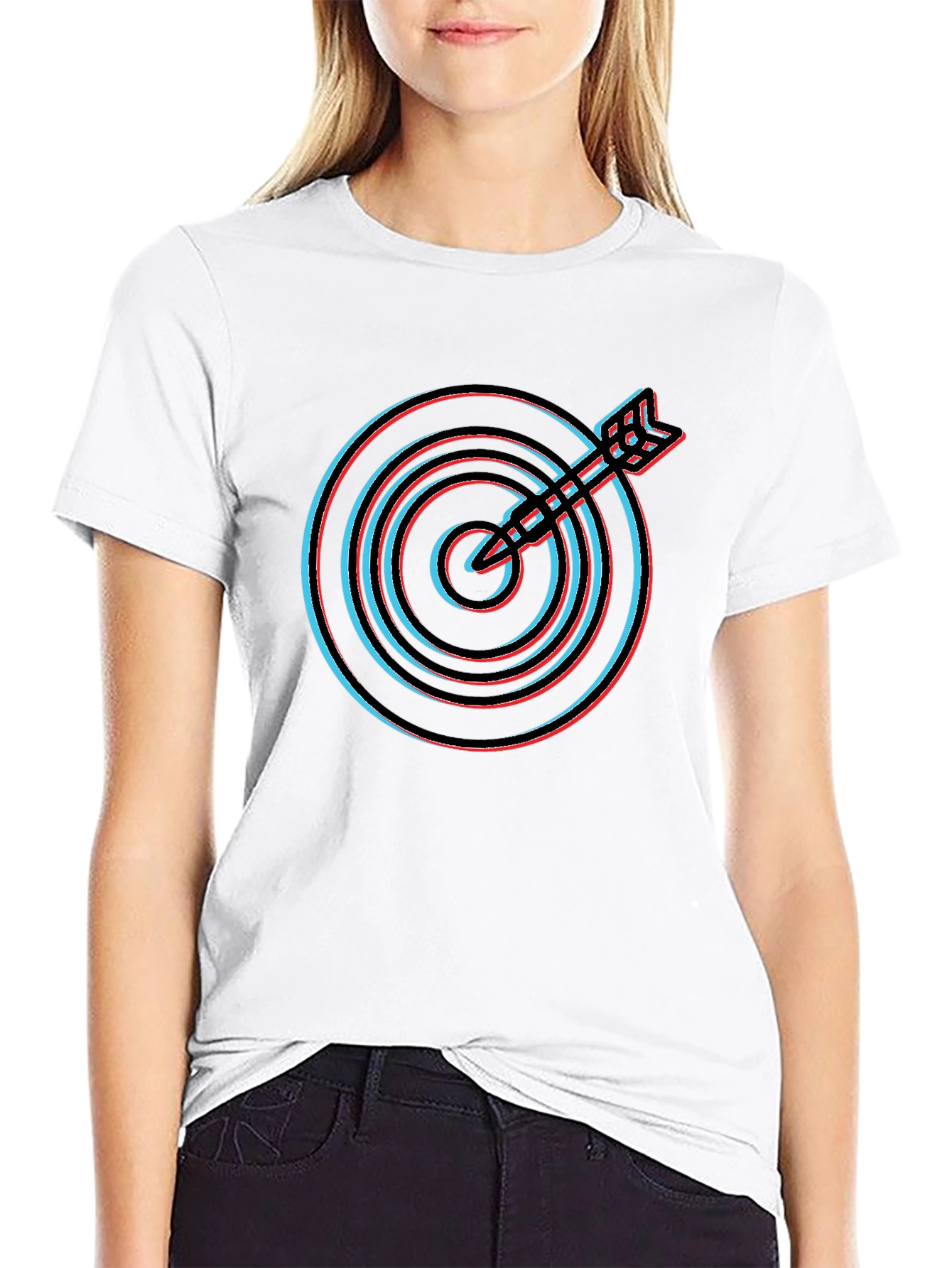 Target Graphic Tee - Mens Black Crew Neck