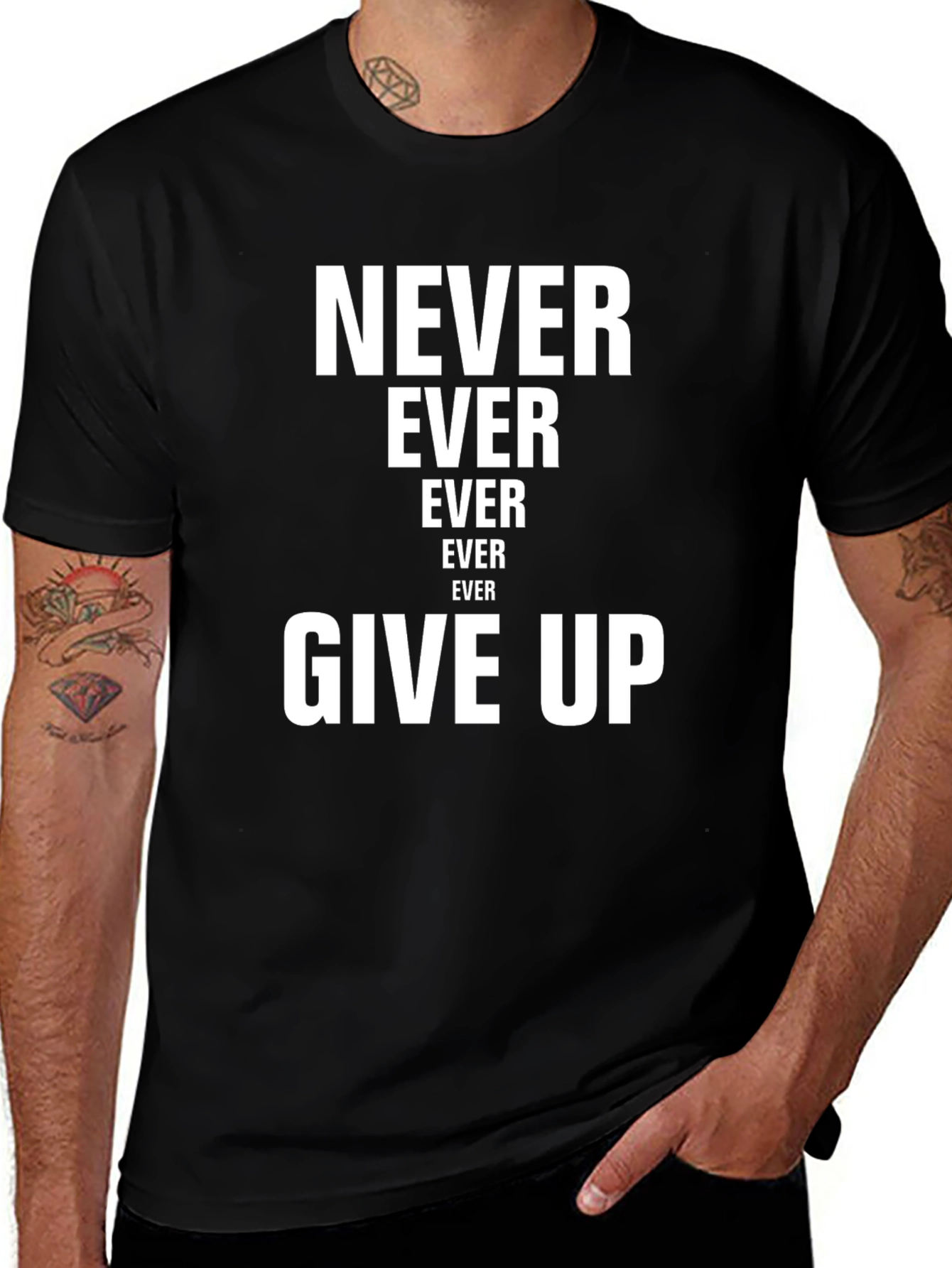 Never Give Up T-Shirt - Motivational Graphic Tee