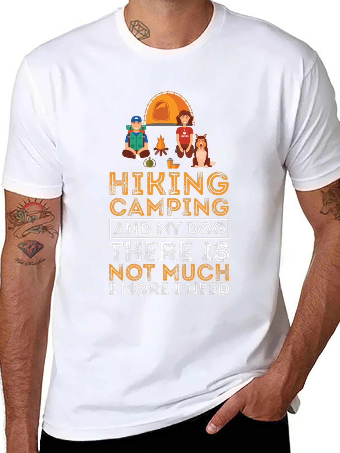 Hiking Camping & Dog Lover T-Shirt