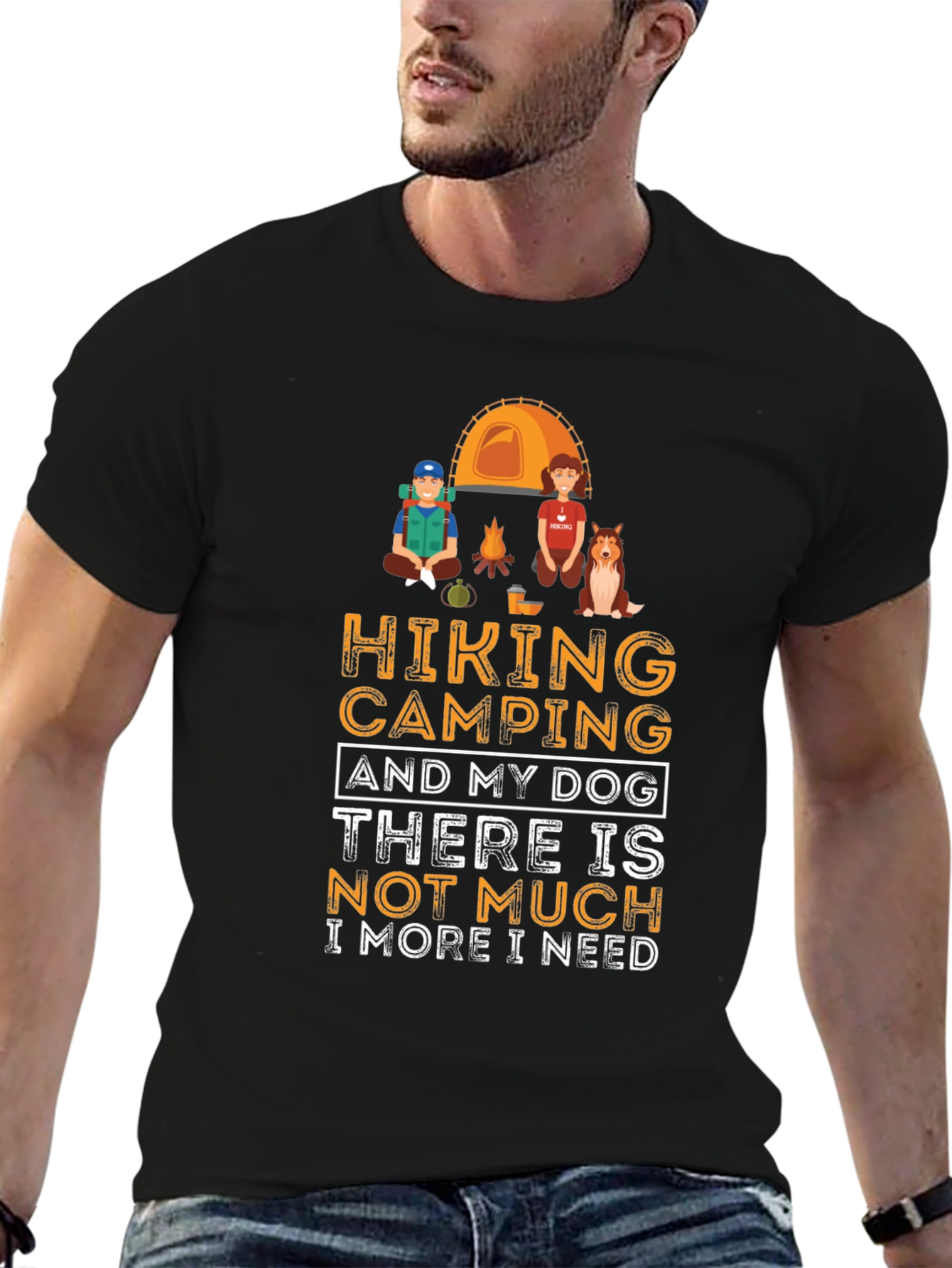 Hiking Camping & Dog Lover T-Shirt