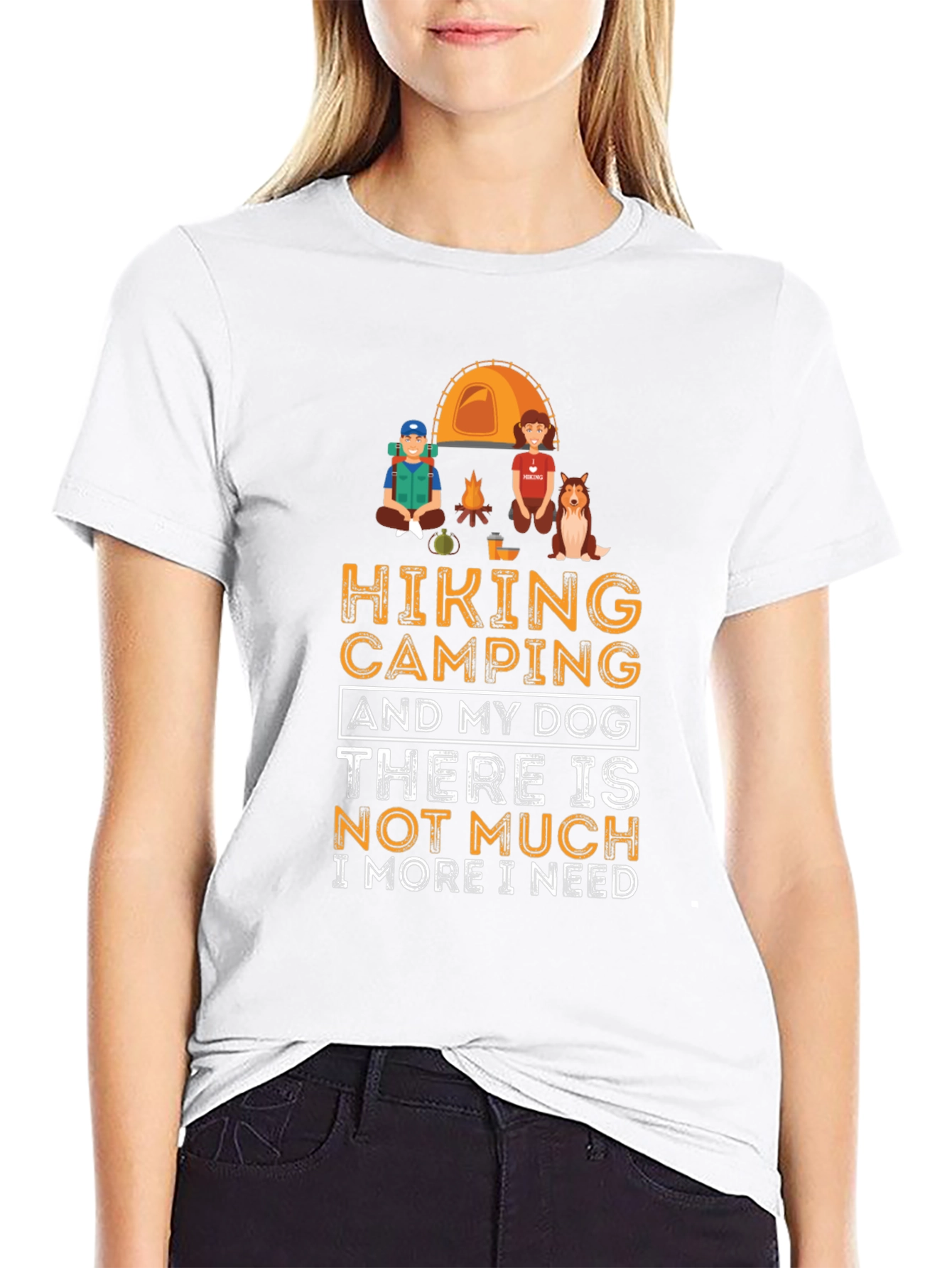Hiking Camping & Dog Lover T-Shirt