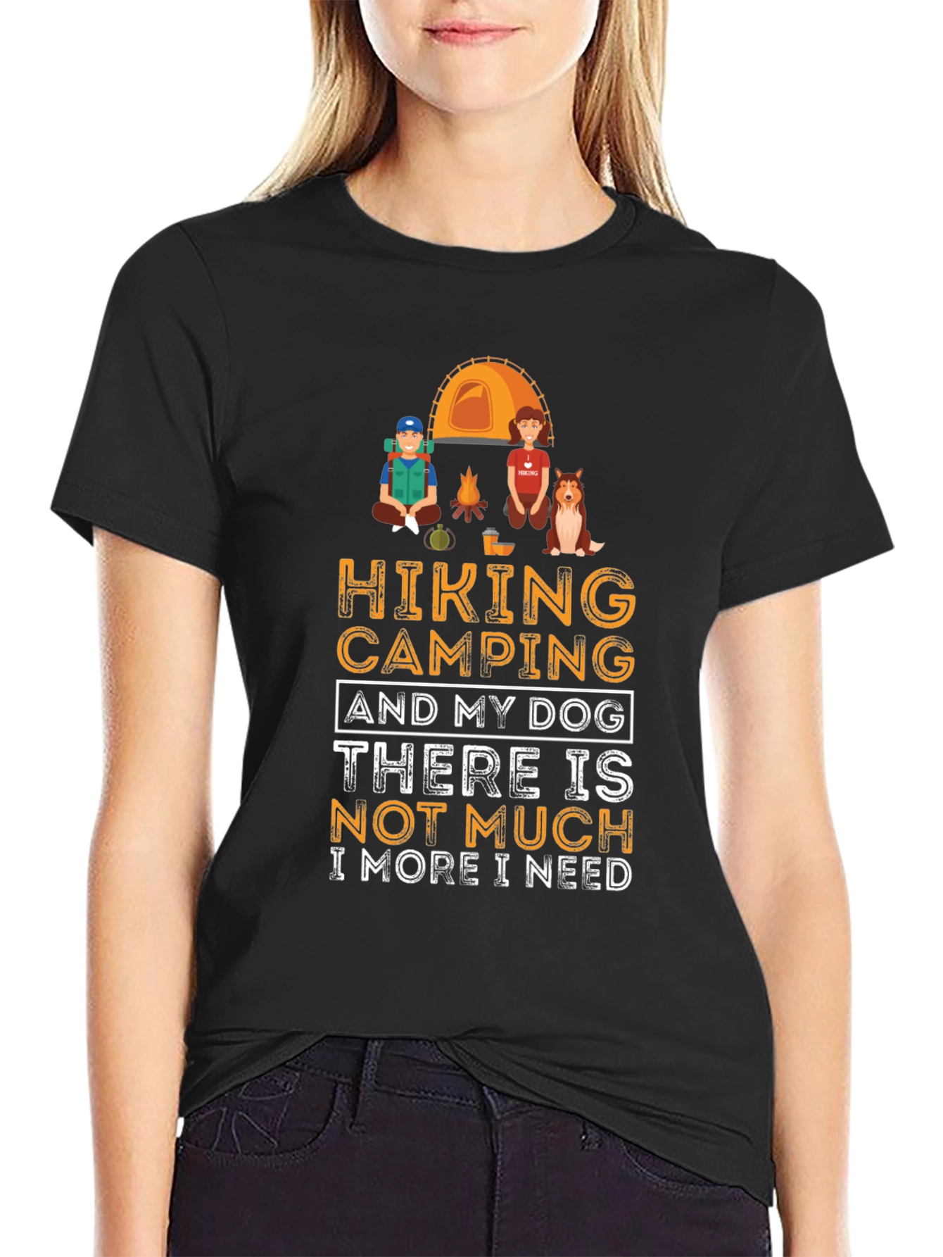 Hiking Camping & Dog Lover T-Shirt