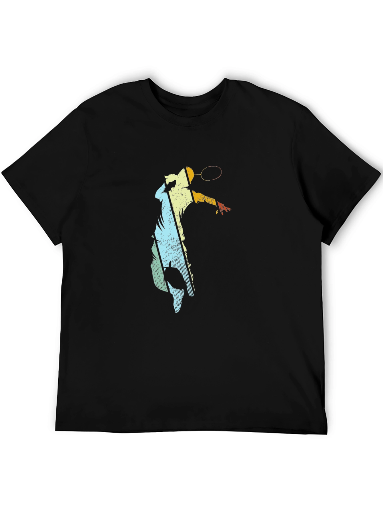Retro Badminton Player Graphic T-Shirt