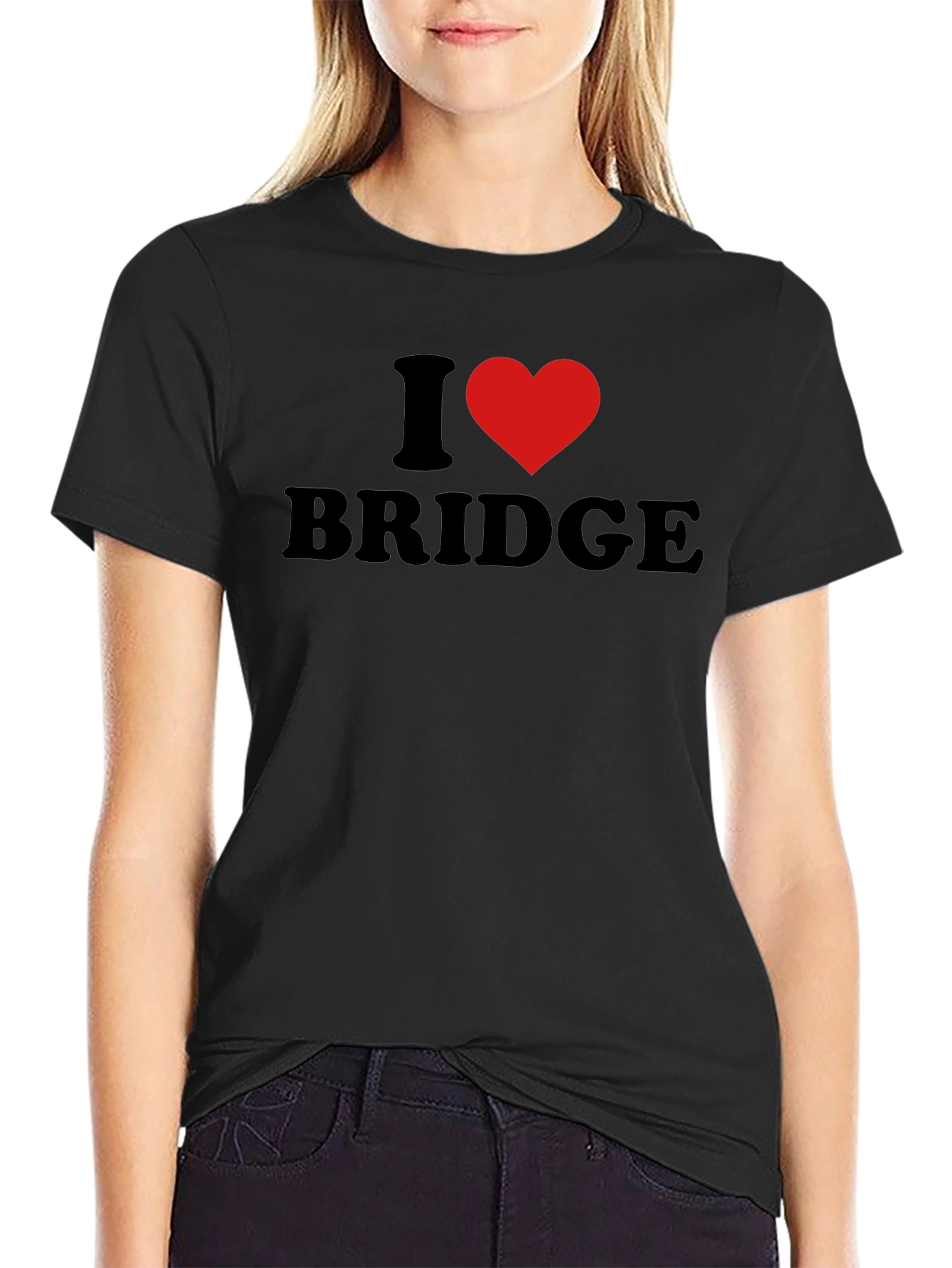 I Heart Bridge T-Shirt - Black Cotton Tee