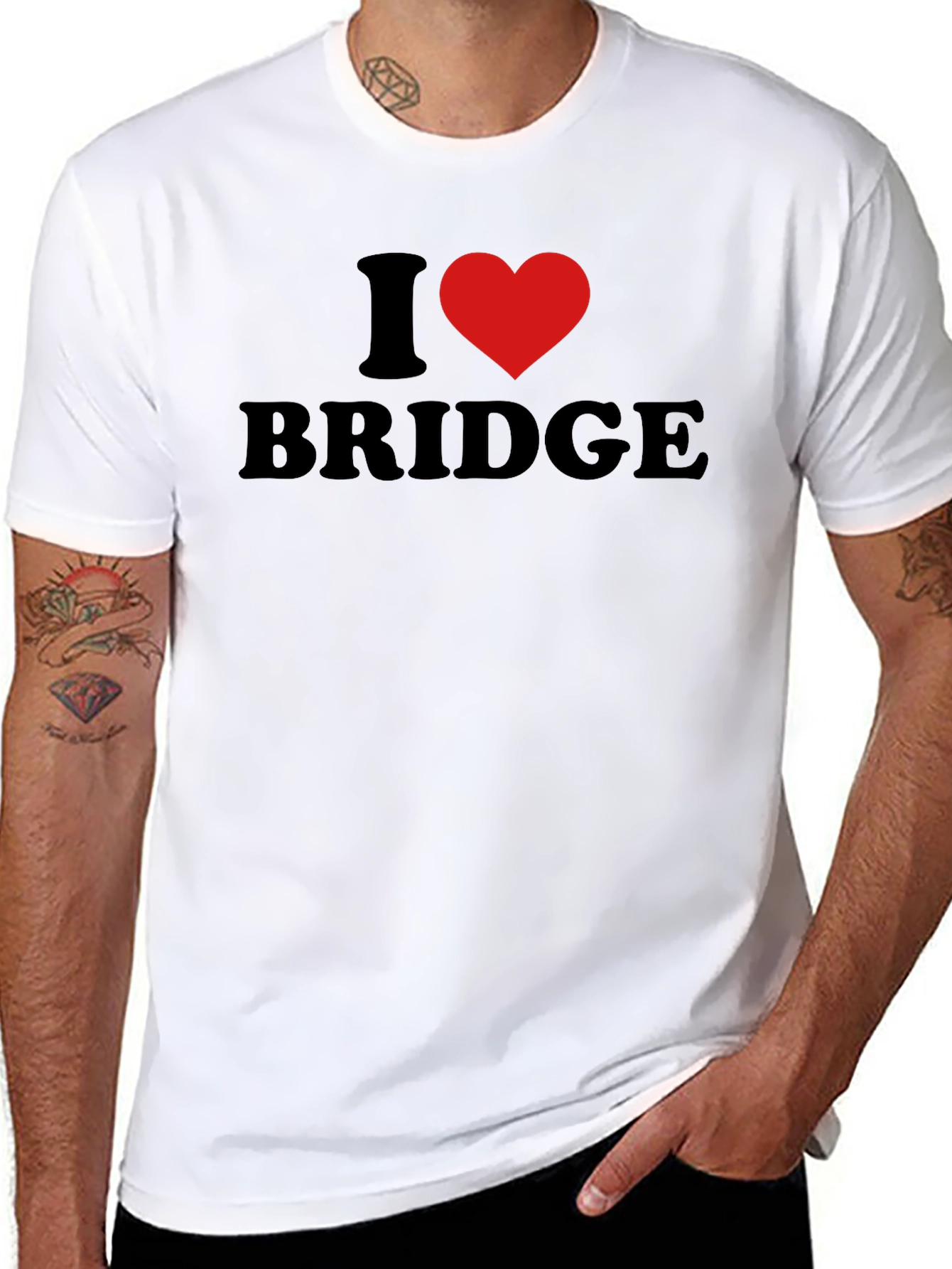 I Heart Bridge T-Shirt - Black Cotton Tee