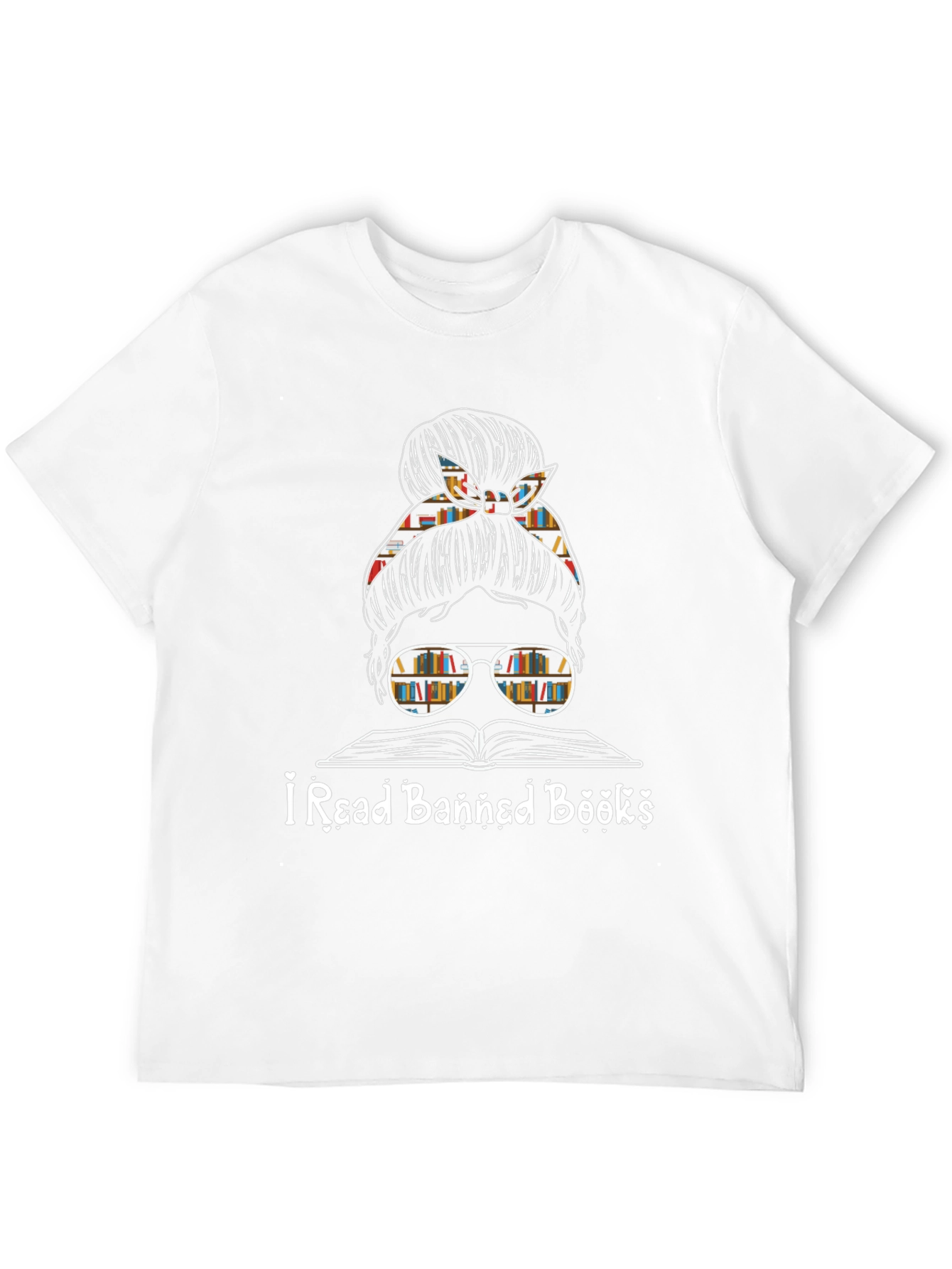 I Read Banned Books Messy Bun T-Shirt