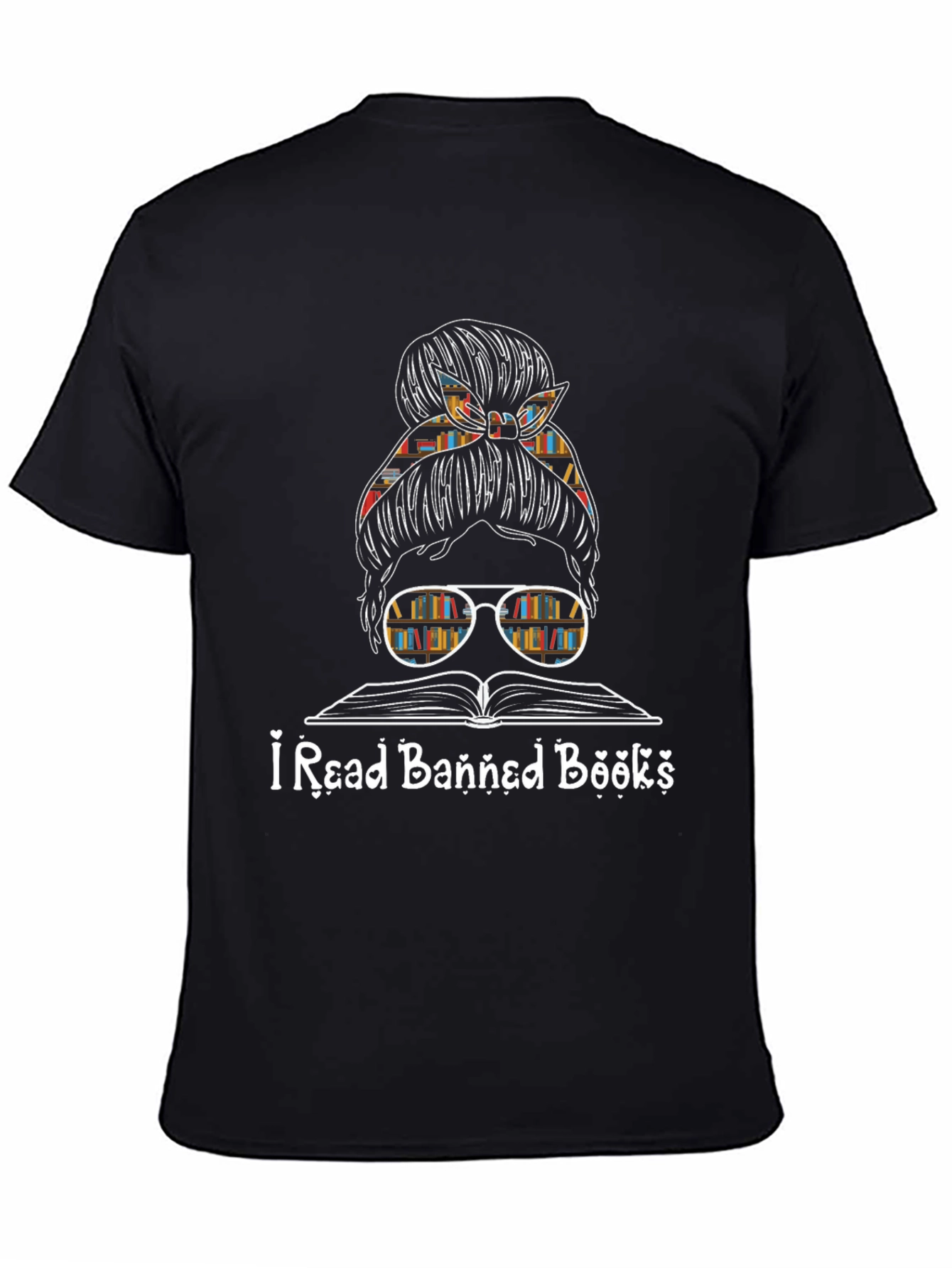 I Read Banned Books Messy Bun T-Shirt