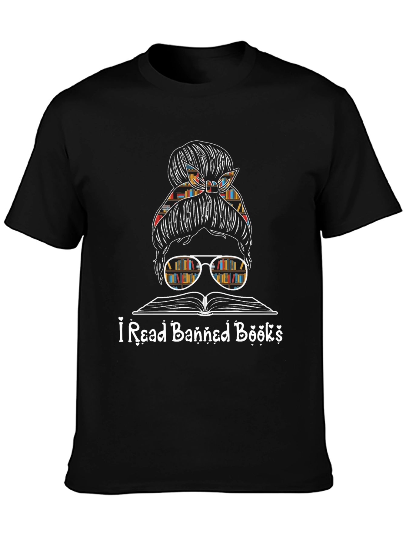 I Read Banned Books Messy Bun T-Shirt