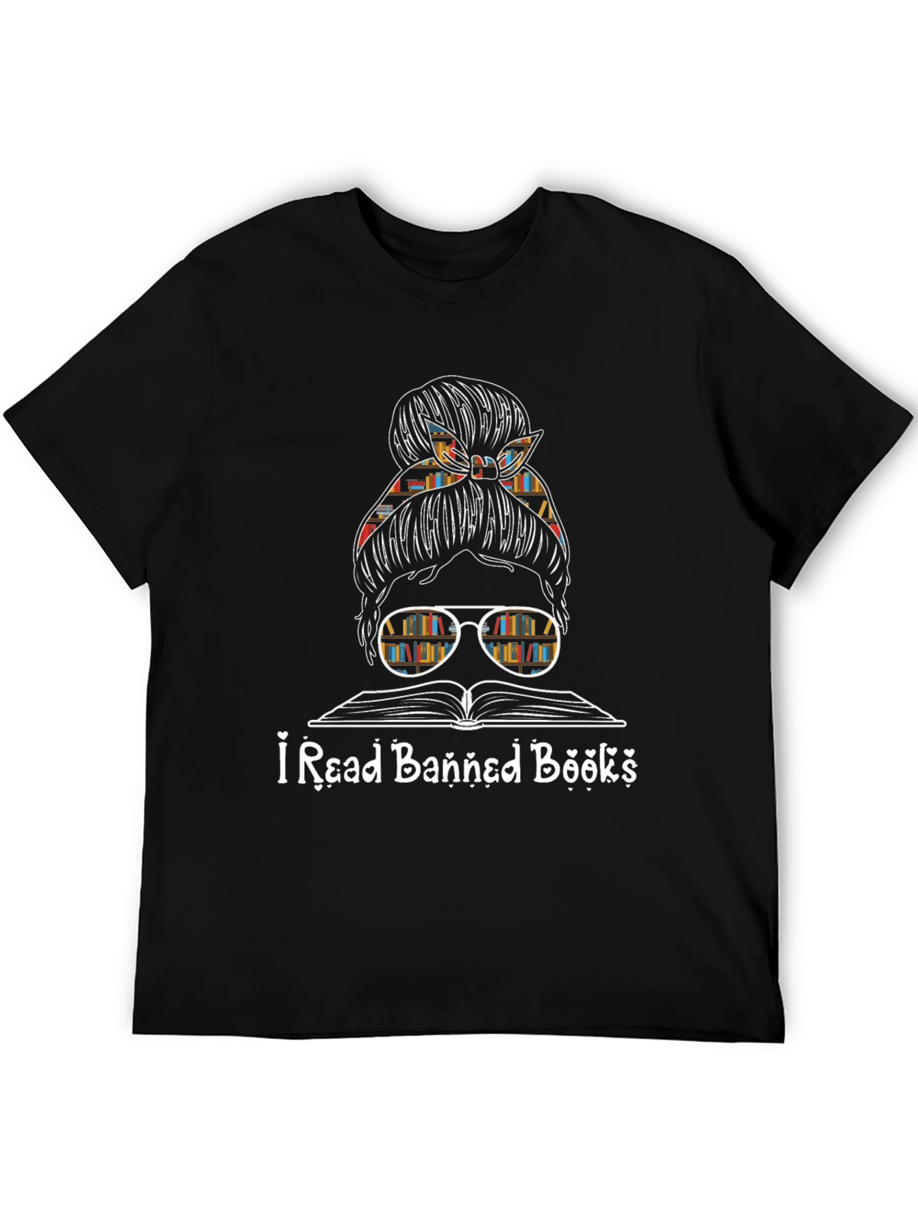 I Read Banned Books Messy Bun T-Shirt